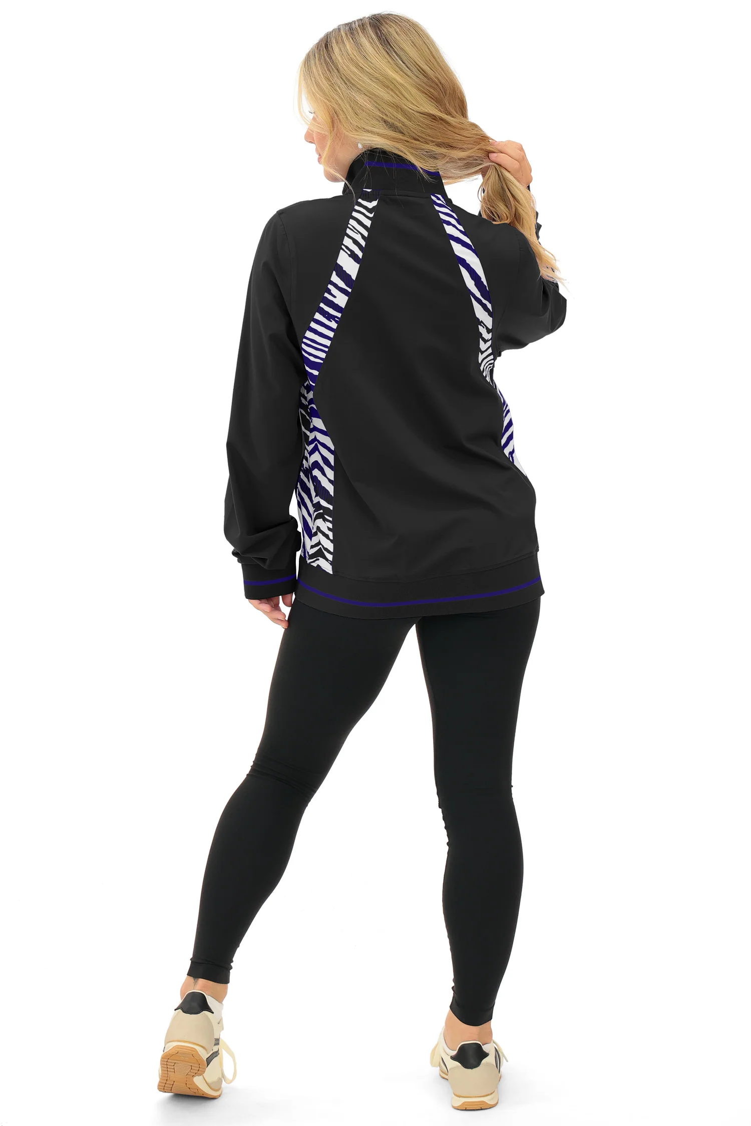 Zubaz NFL Women's Elevated Zebra Ombre Mock Track Full Zip Top, BALTIMORE RAVENS - Image 18