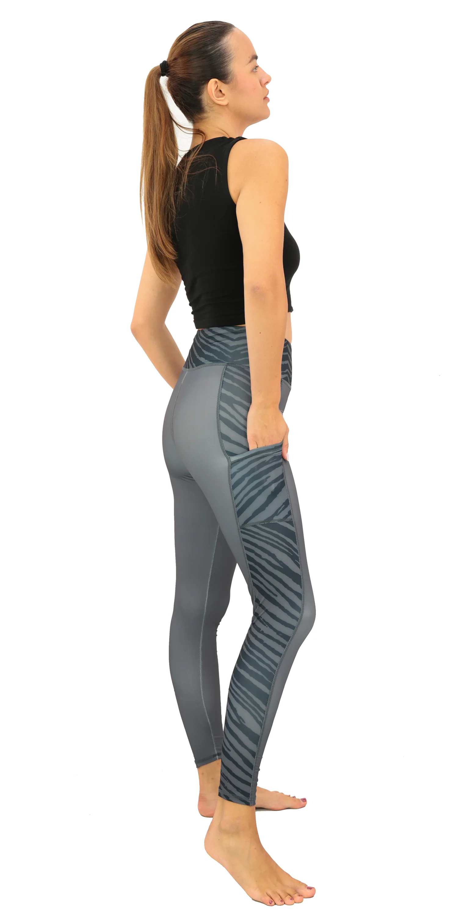 Zubaz NFL Women's Elevated Zebra Tonal Leggings, Tennessee Titans - Image 3