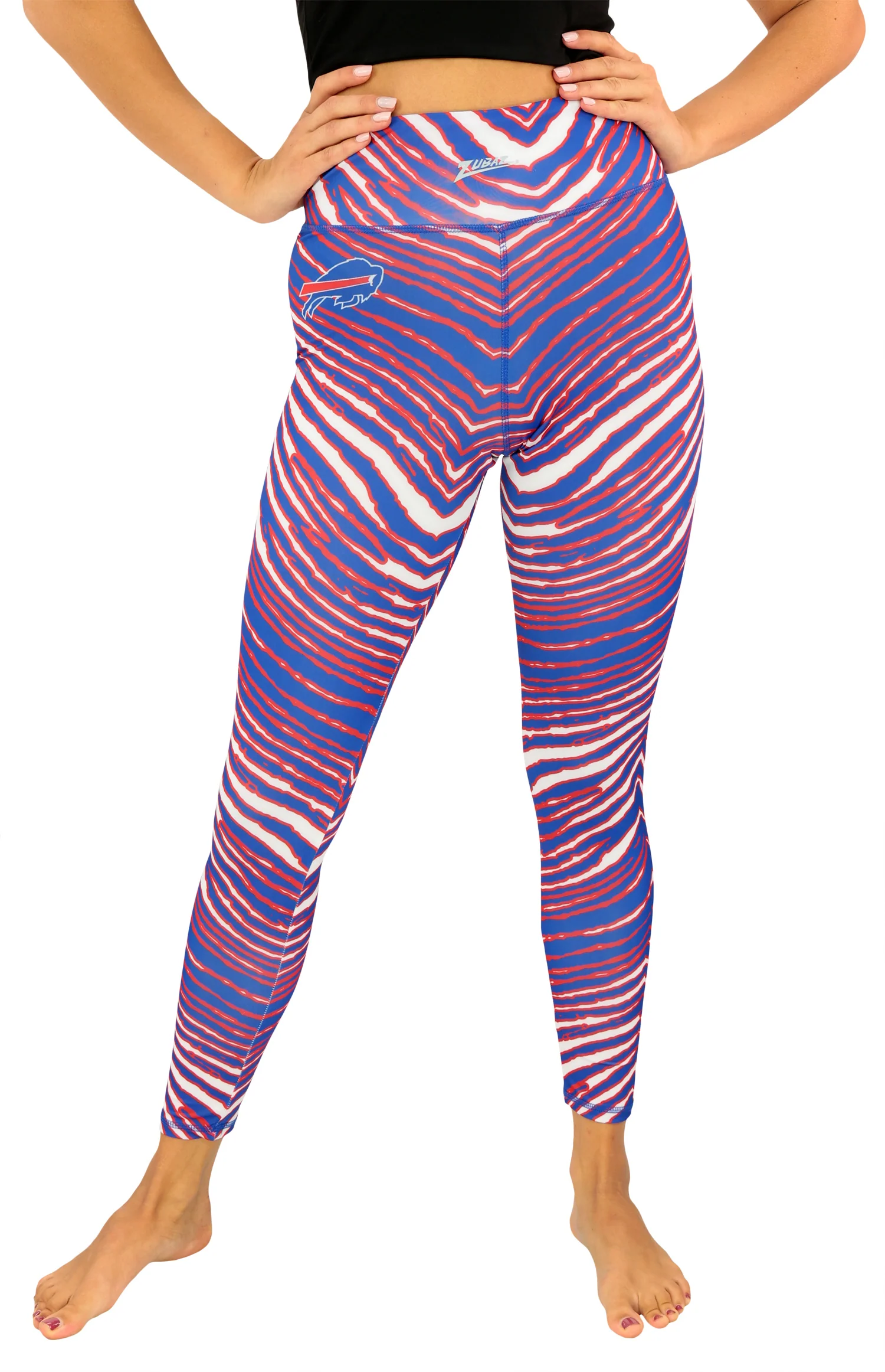 Zubaz NFL Women's 3 Color Zebra Legging, Buffalo Bills - Image 61