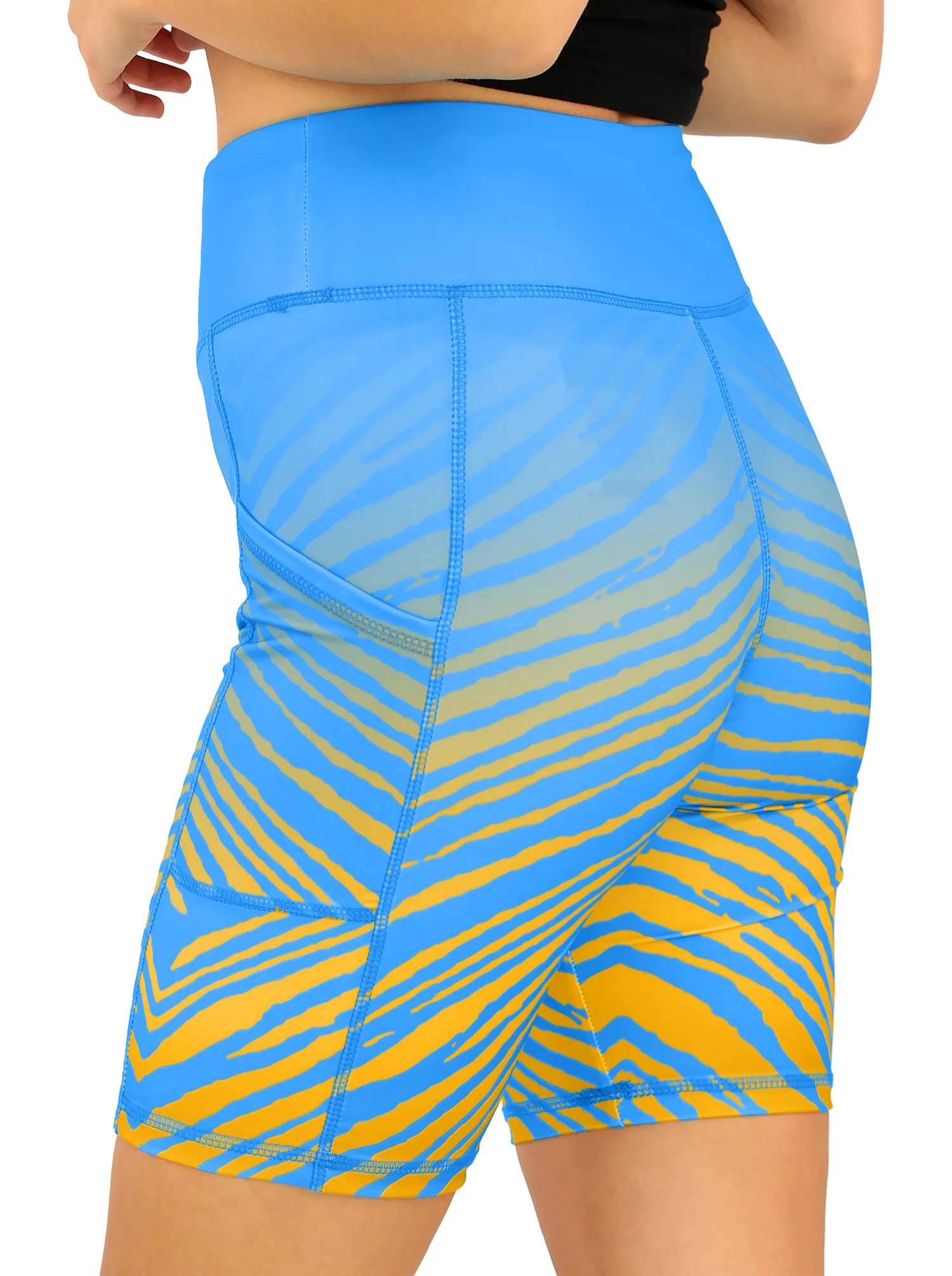 Zubaz NFL Women's Fade Biker Shorts, Los Angeles Chargers - Image 2