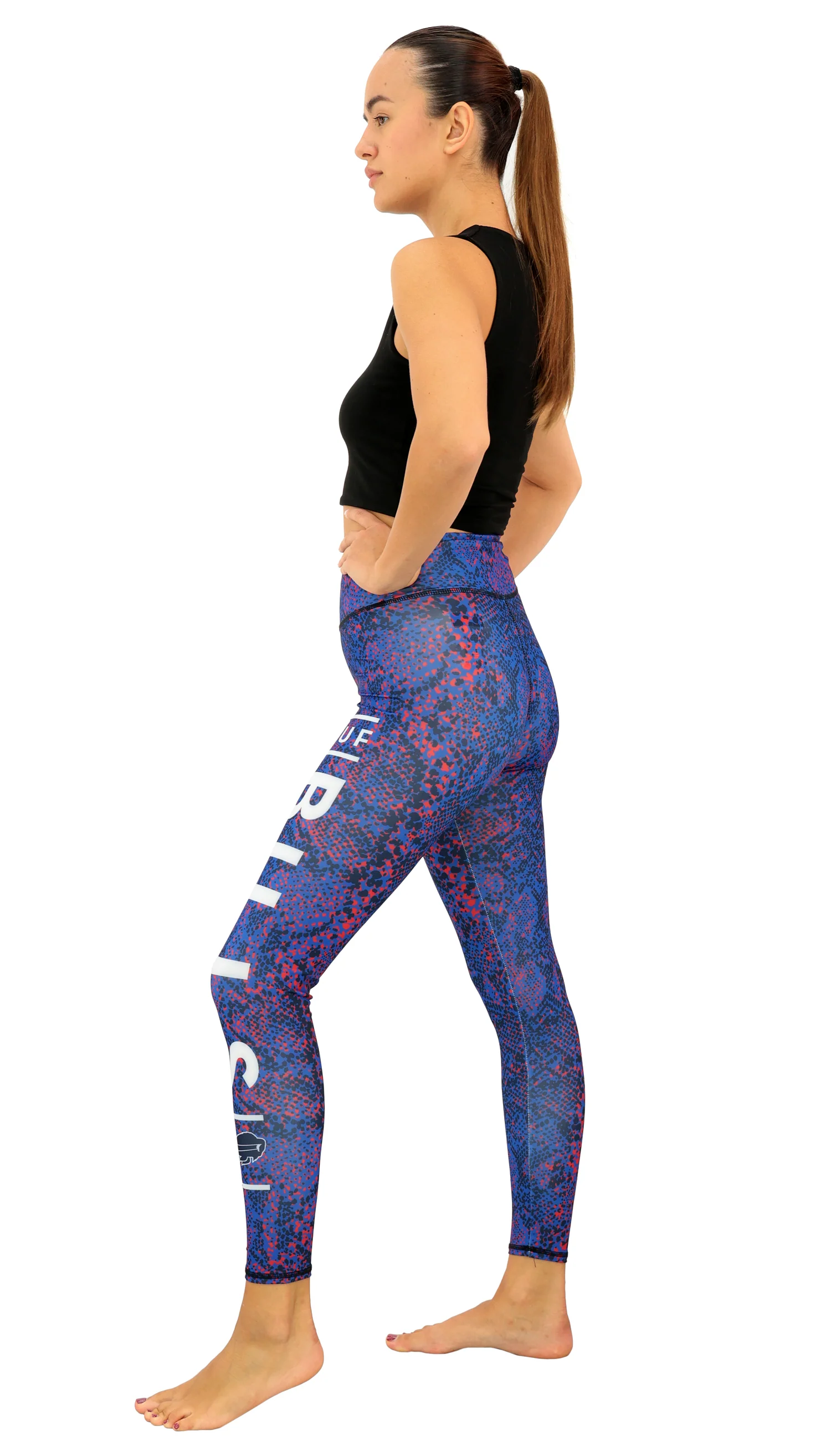 Zubaz NFL Women's Field Goal Primary Post Leggings, Buffalo Bills - Image 2