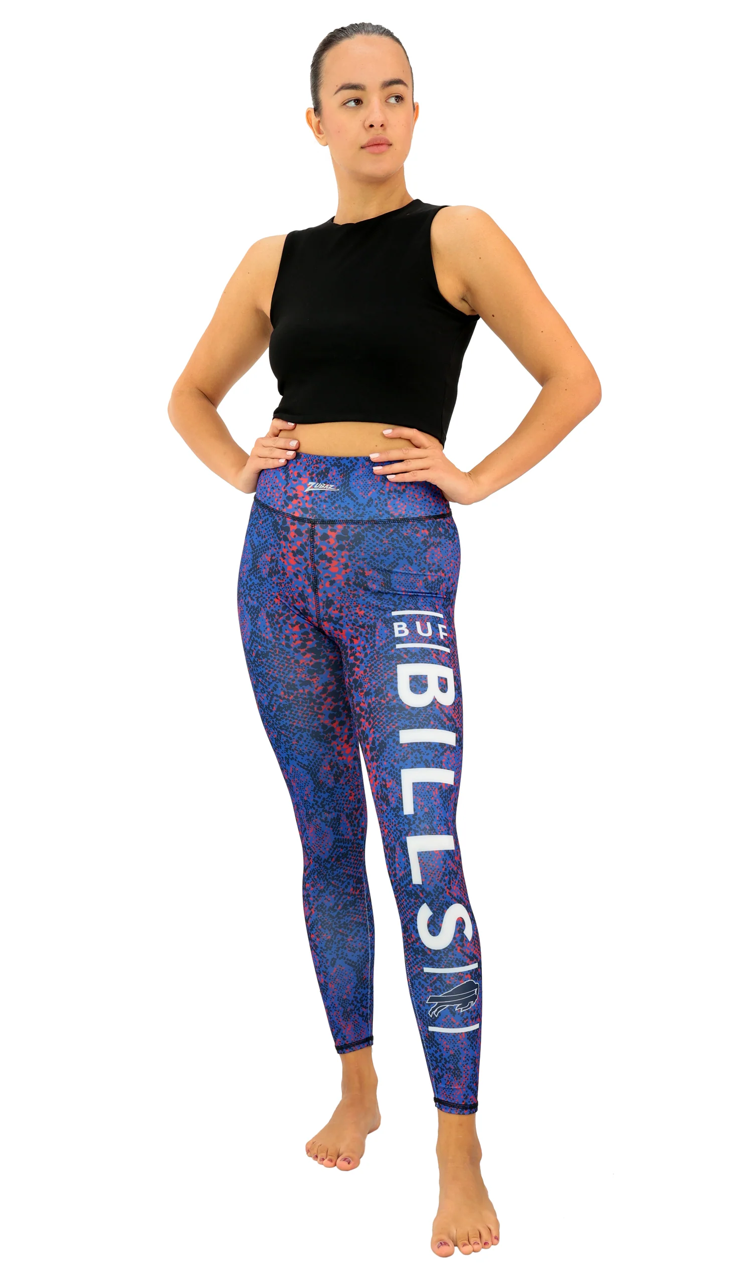 Zubaz NFL Women's Field Goal Primary Post Leggings, Buffalo Bills - Image 3