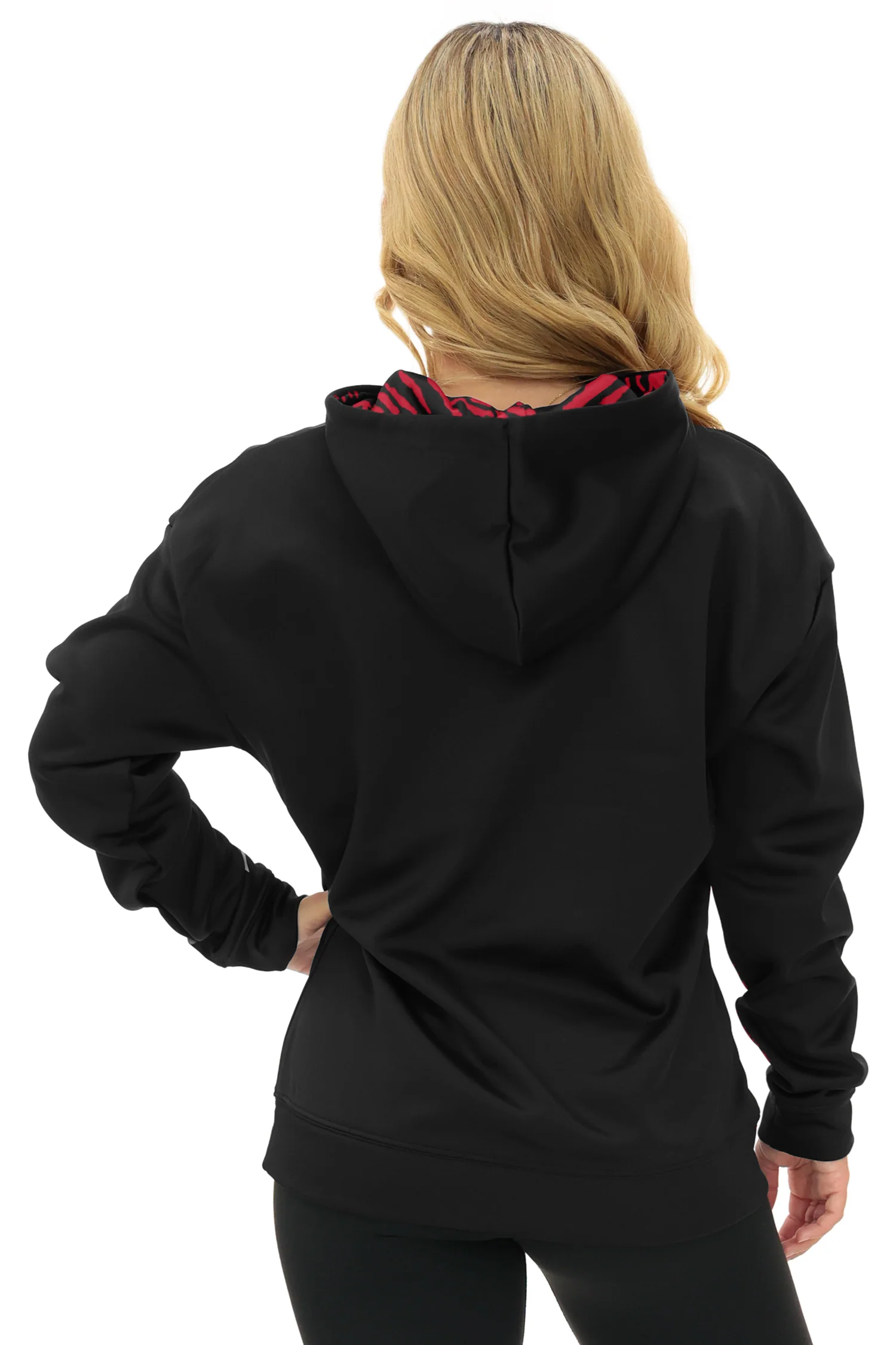 Zubaz NFL Women's Free Play 2 Color Zebra Liner Hoodie, ATLANTA FALCONS - Image 14