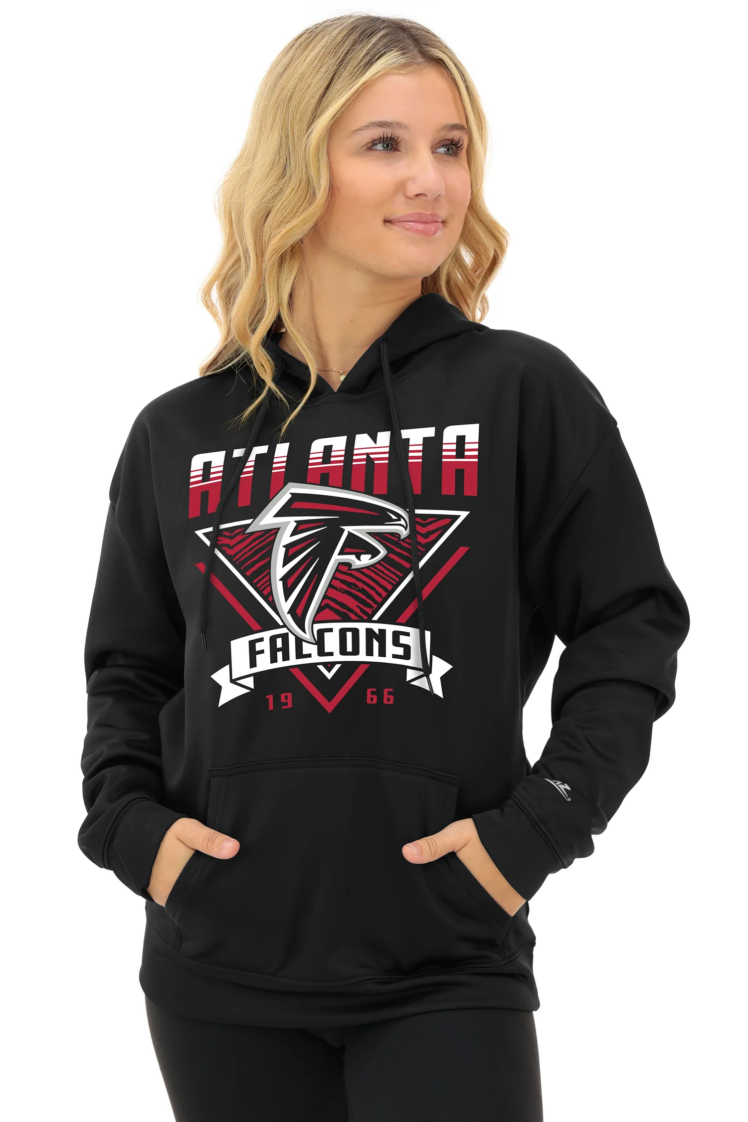 Zubaz NFL Women's Free Play 2 Color Zebra Liner Hoodie, ATLANTA FALCONS - Image 22