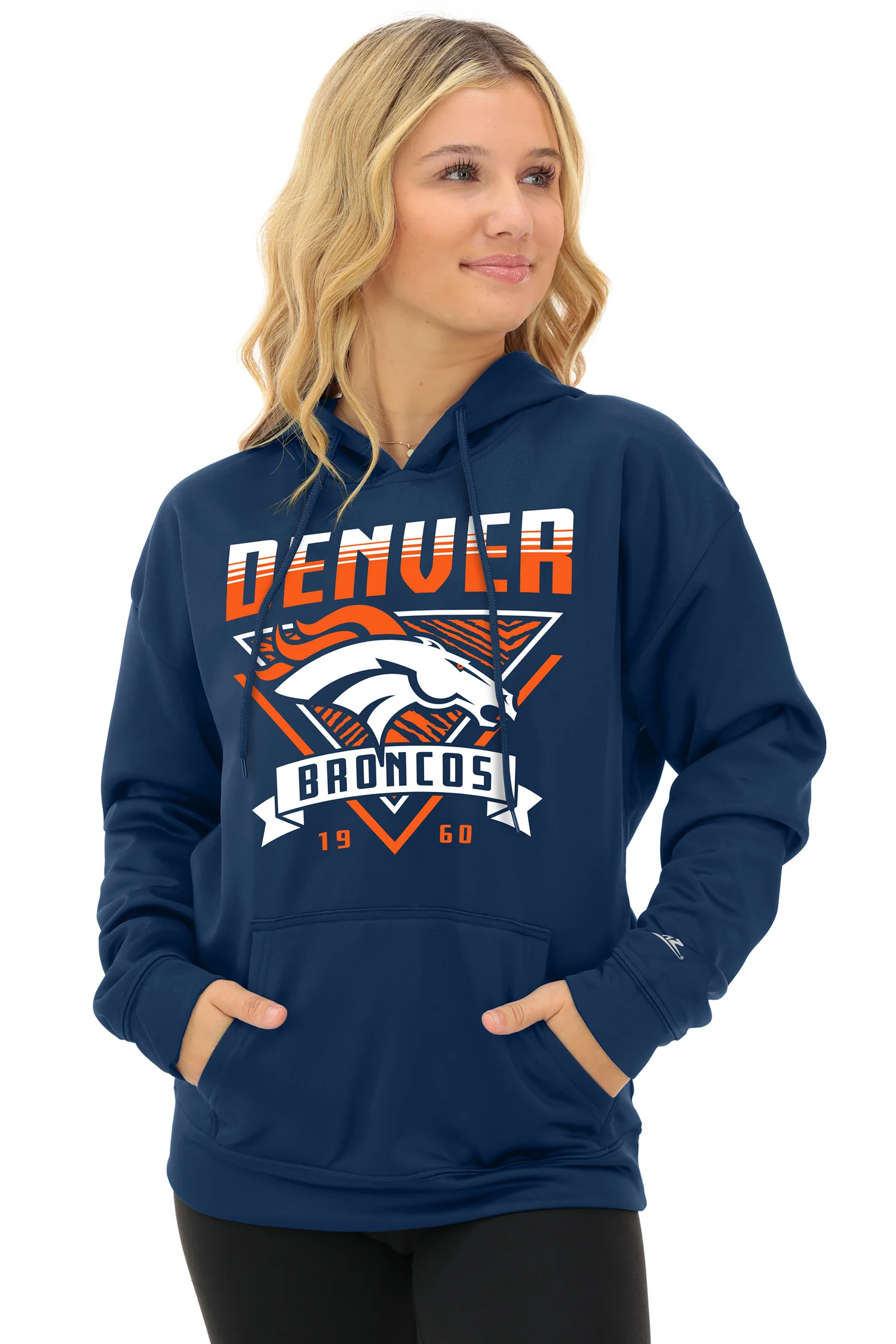 Zubaz NFL Women's Free Play 2 Color Zebra Liner Hoodie, DENVER BRONCOS - Image 16