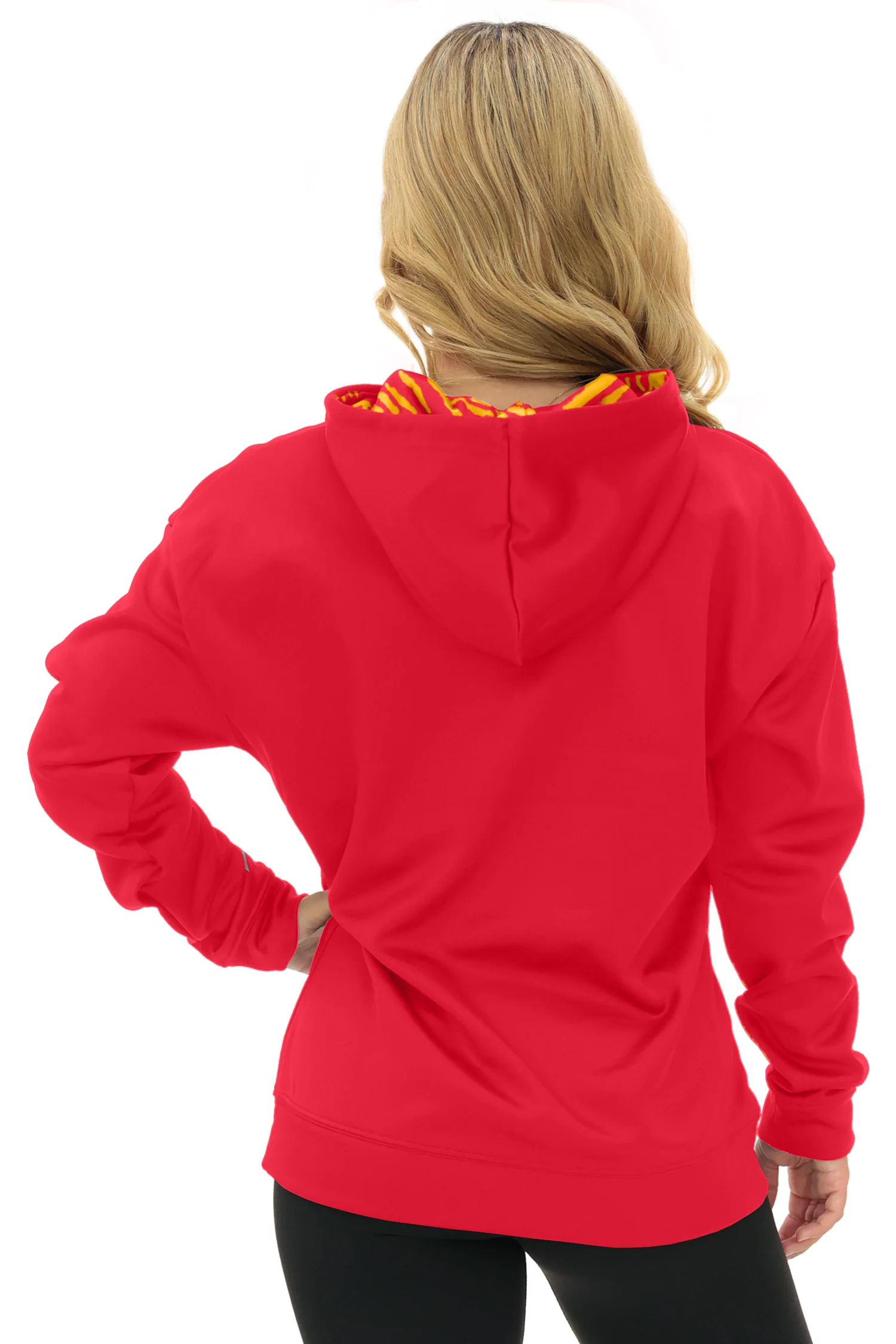 Zubaz NFL Women's Free Play 2 Color Zebra Liner Hoodie, KANSAS CITY CHIEFS - Image 5