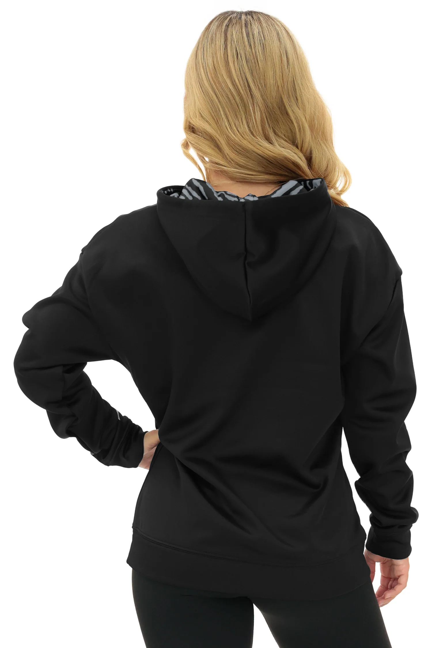 Zubaz NFL Women's Free Play 2 Color Zebra Liner Hoodie, LAS VEGAS RAIDERS - Image 17
