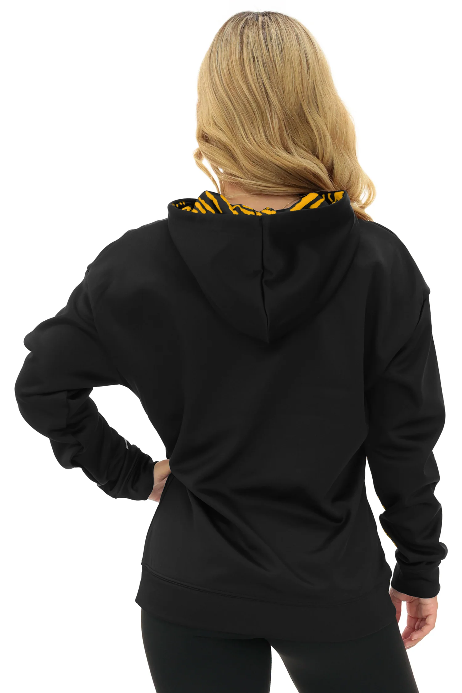 Zubaz NFL Women's Free Play 2 Color Zebra Liner Hoodie, PITTSBURGH STEELERS - Image 18