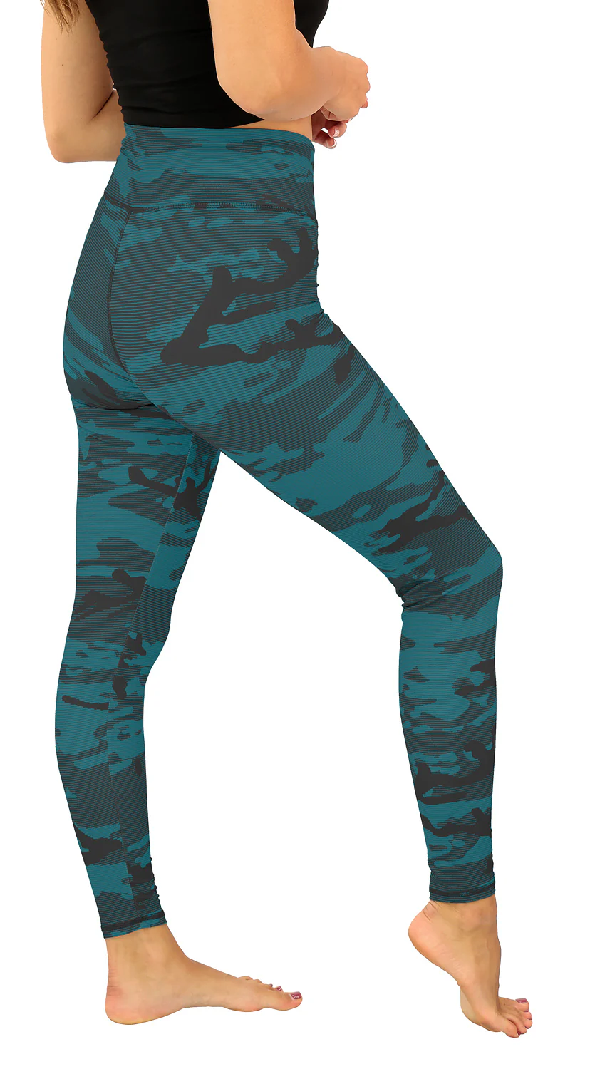 Zubaz NFL Women's Goal Line Camo Line Leggings, Jacksonville Jaguars - Image 3