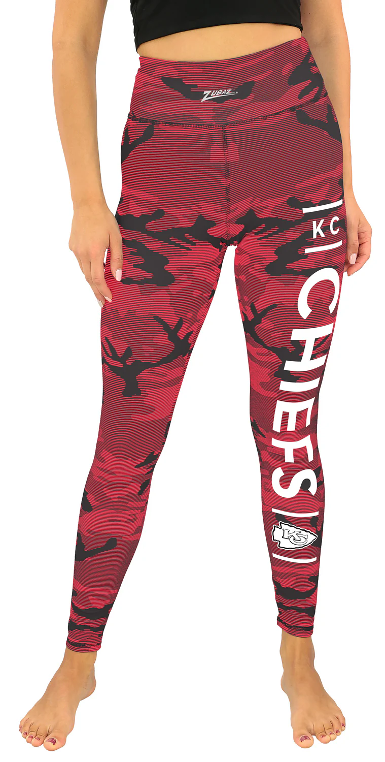 Zubaz NFL Women's Goal Line Camo Line Leggings, Kansas City Chiefs