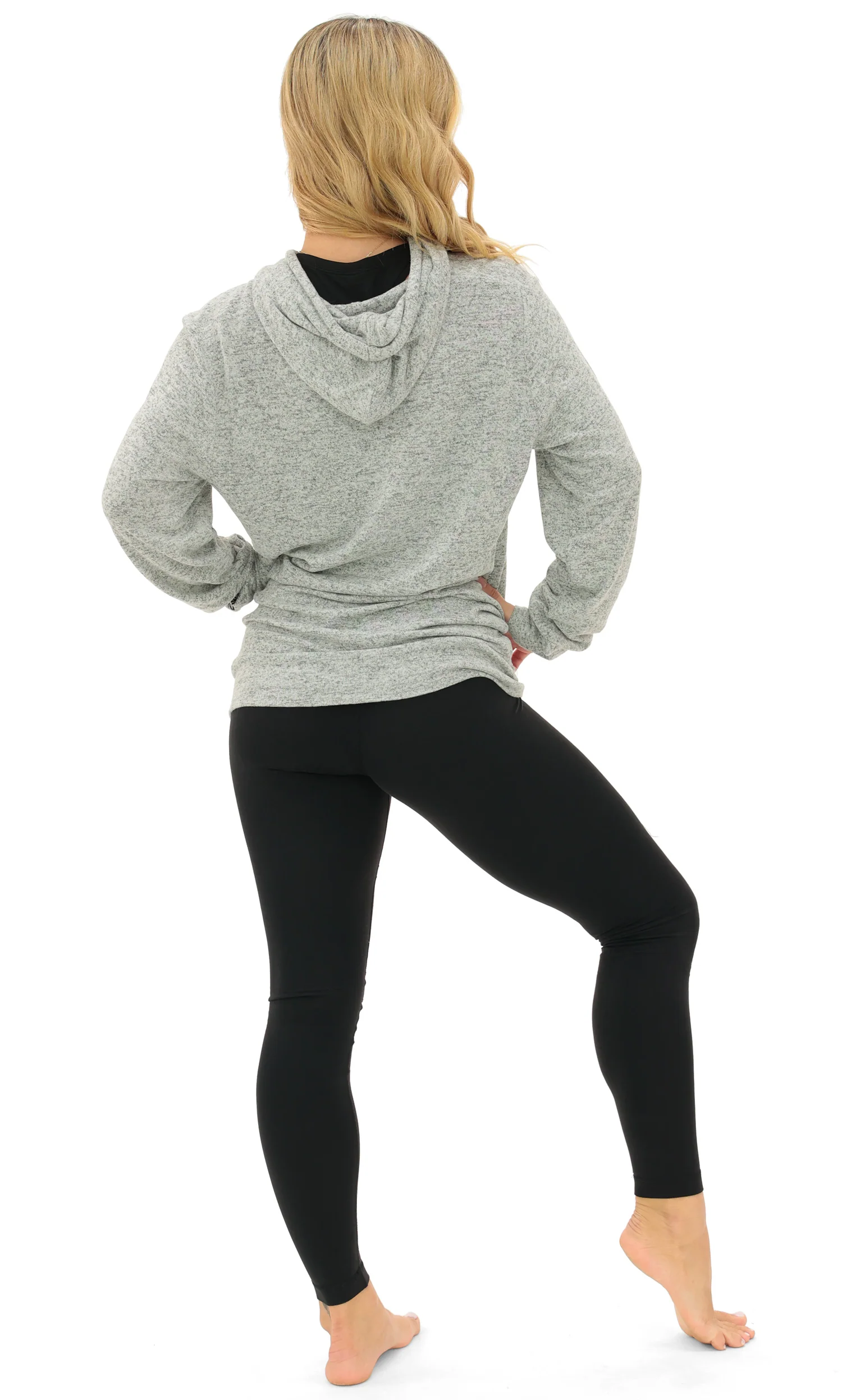 Zubaz NFL Women's Goal Line Soft Marled Gray Hoodie, Green Bay Packers - Image 23
