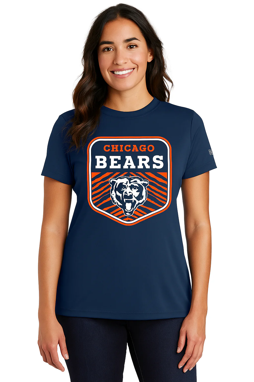 Zubaz NFL Women's Kicker Team Color Short Sleeve T-Shirt, Chicago Bears - Image 16