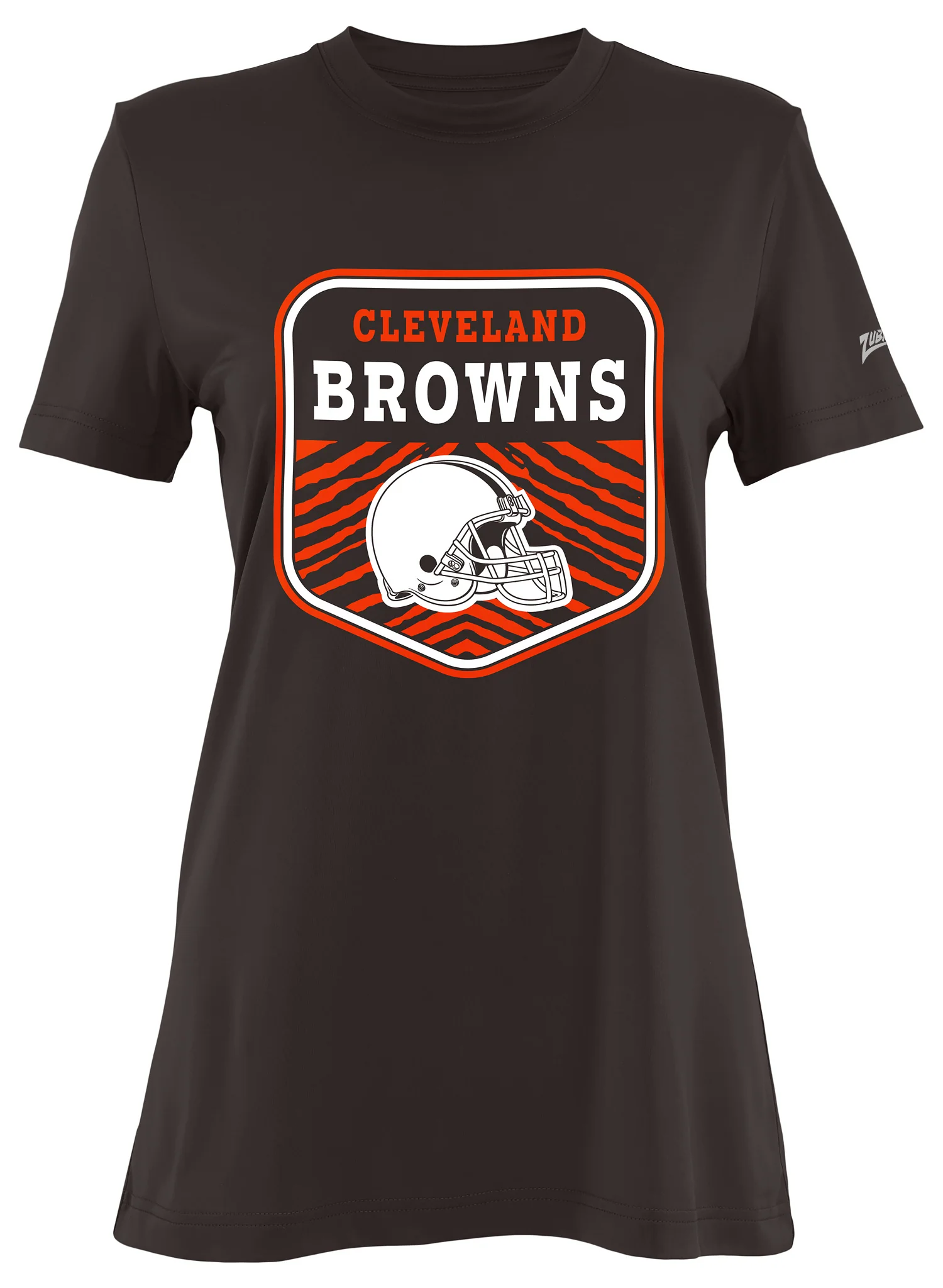 Zubaz NFL Women's Kicker Team Color Short Sleeve T-Shirt, Cleveland Browns - Image 2