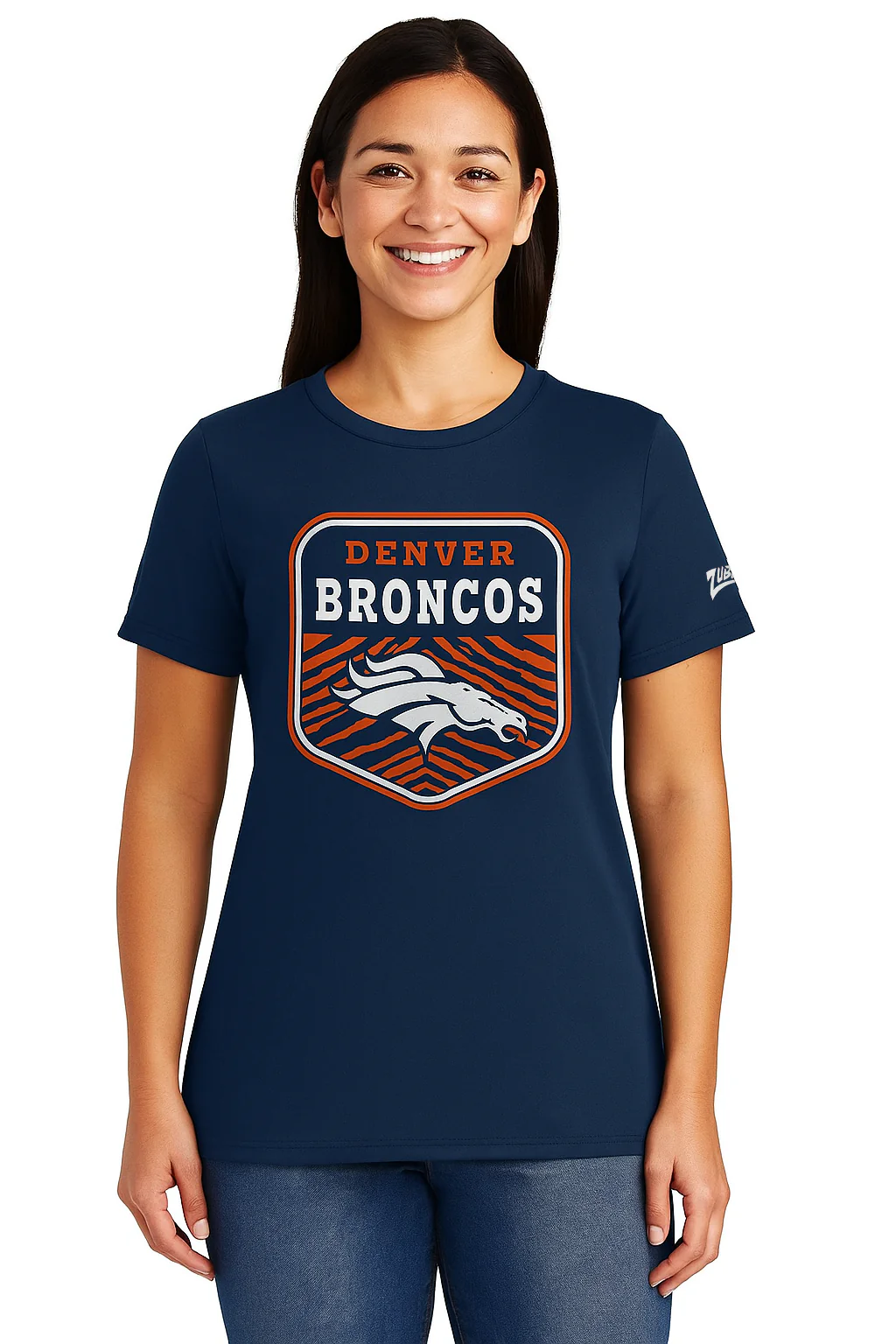 Zubaz NFL Women's Kicker Team Color Short Sleeve T-Shirt, Denver Broncos - Image 18