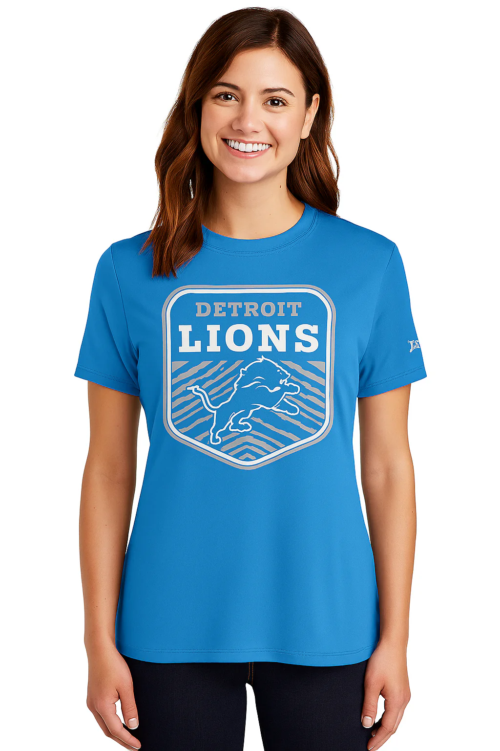 Zubaz NFL Women's Kicker Team Color Short Sleeve T-Shirt, Detroit Lions - Image 36