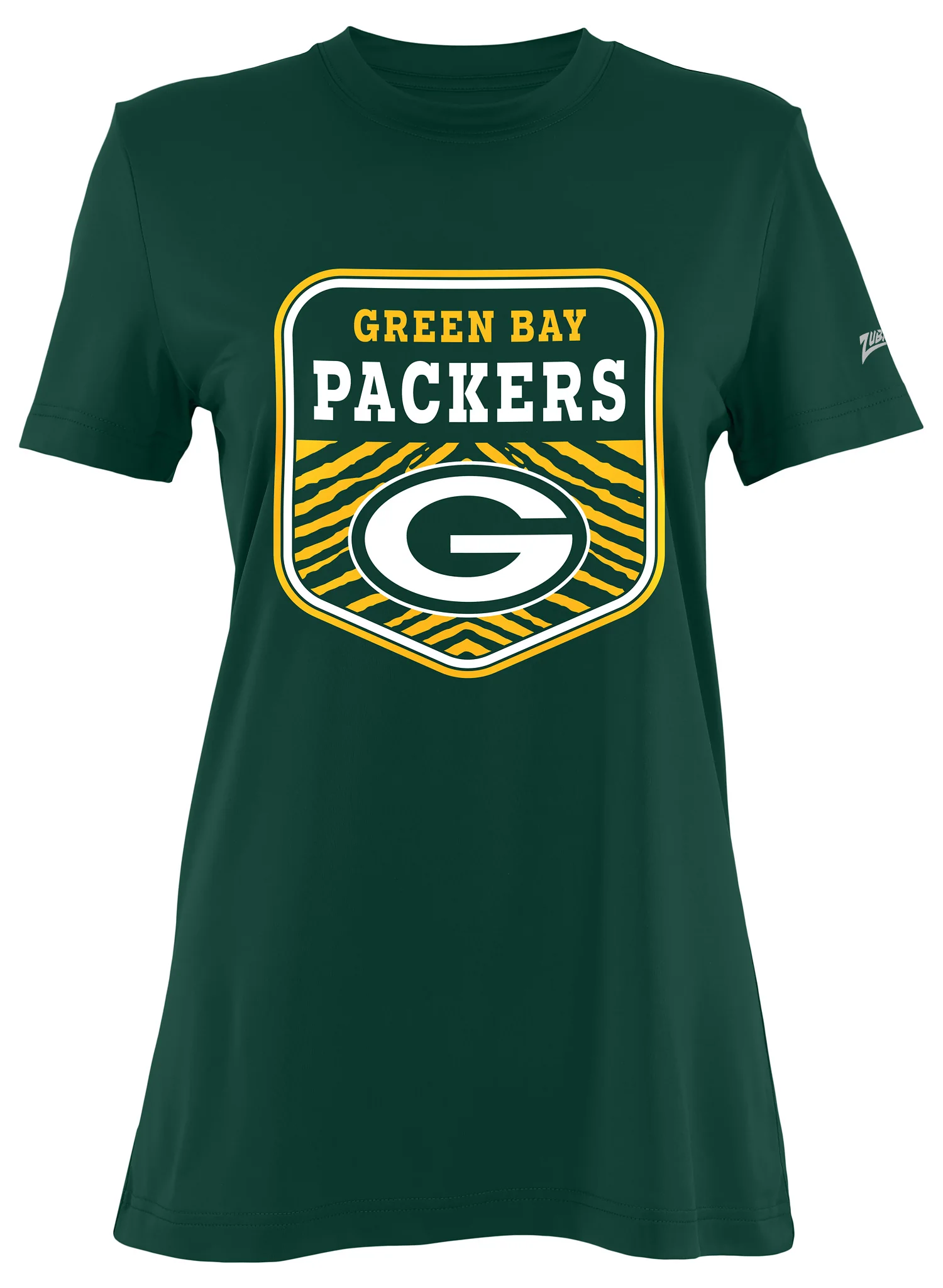 Zubaz NFL Women's Kicker Team Color Short Sleeve T-Shirt, Green Bay Packers - Image 2