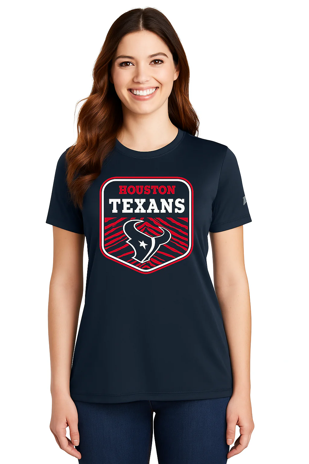 Zubaz NFL Women's Kicker Team Color Short Sleeve T-Shirt, Houston Texans - Image 12