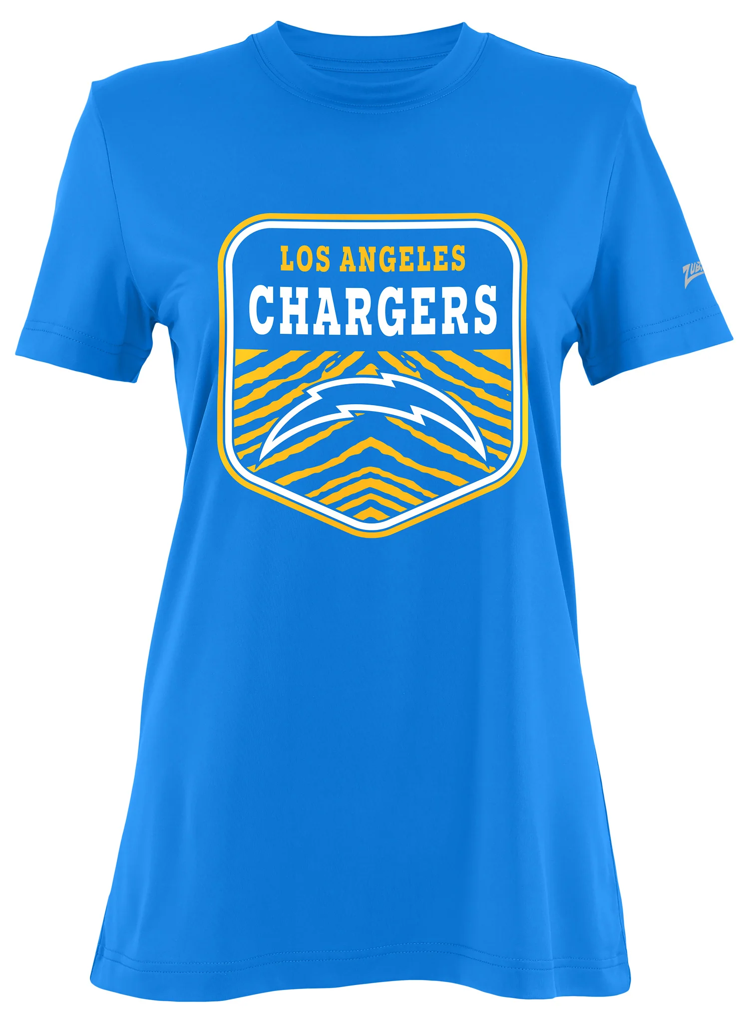 Zubaz NFL Women's Kicker Team Color Short Sleeve T-Shirt, Los Angeles Chargers - Image 2