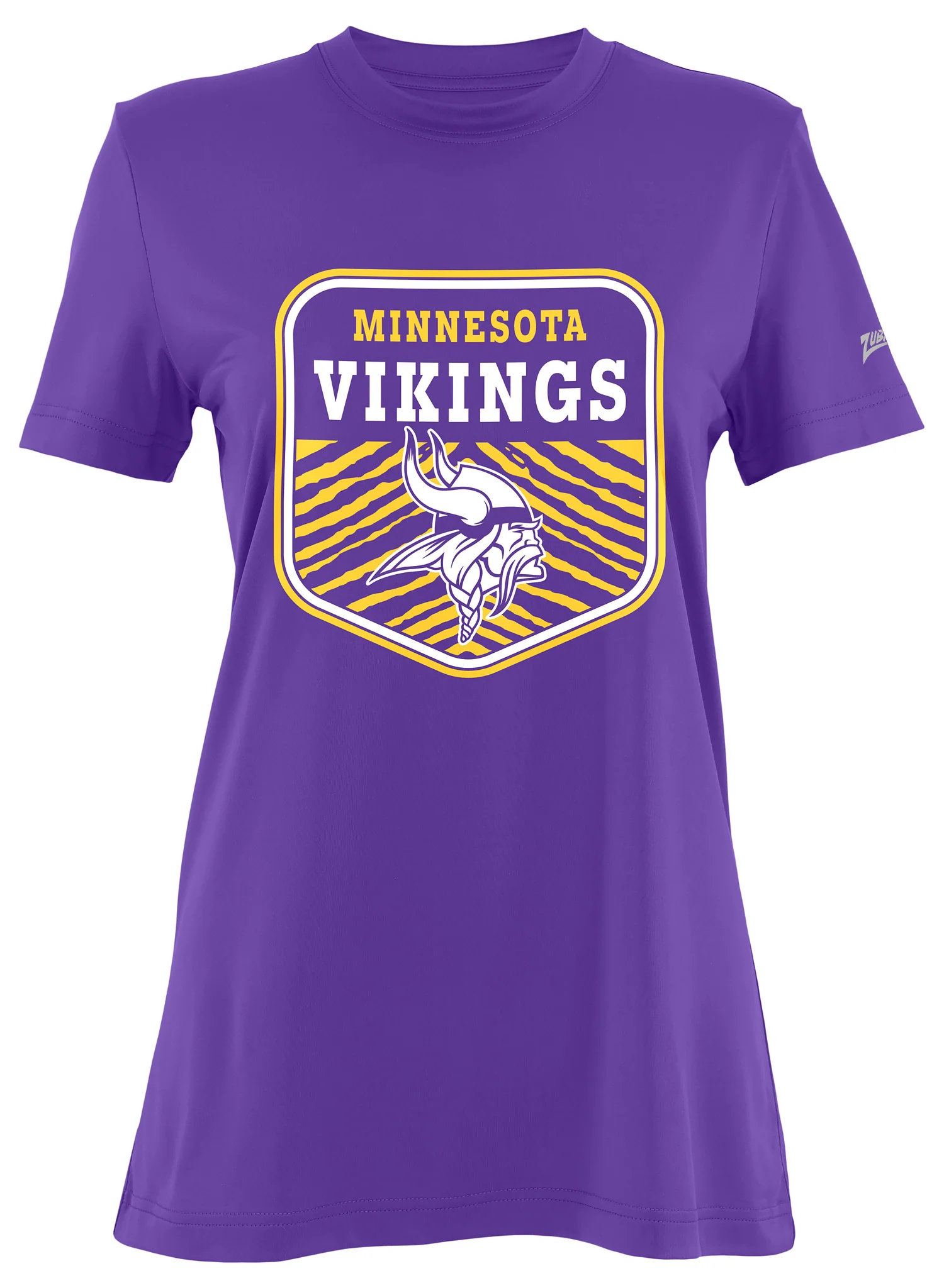 Zubaz NFL Women's Kicker Team Color Short Sleeve T-Shirt, Minnesota Vikings - Image 37