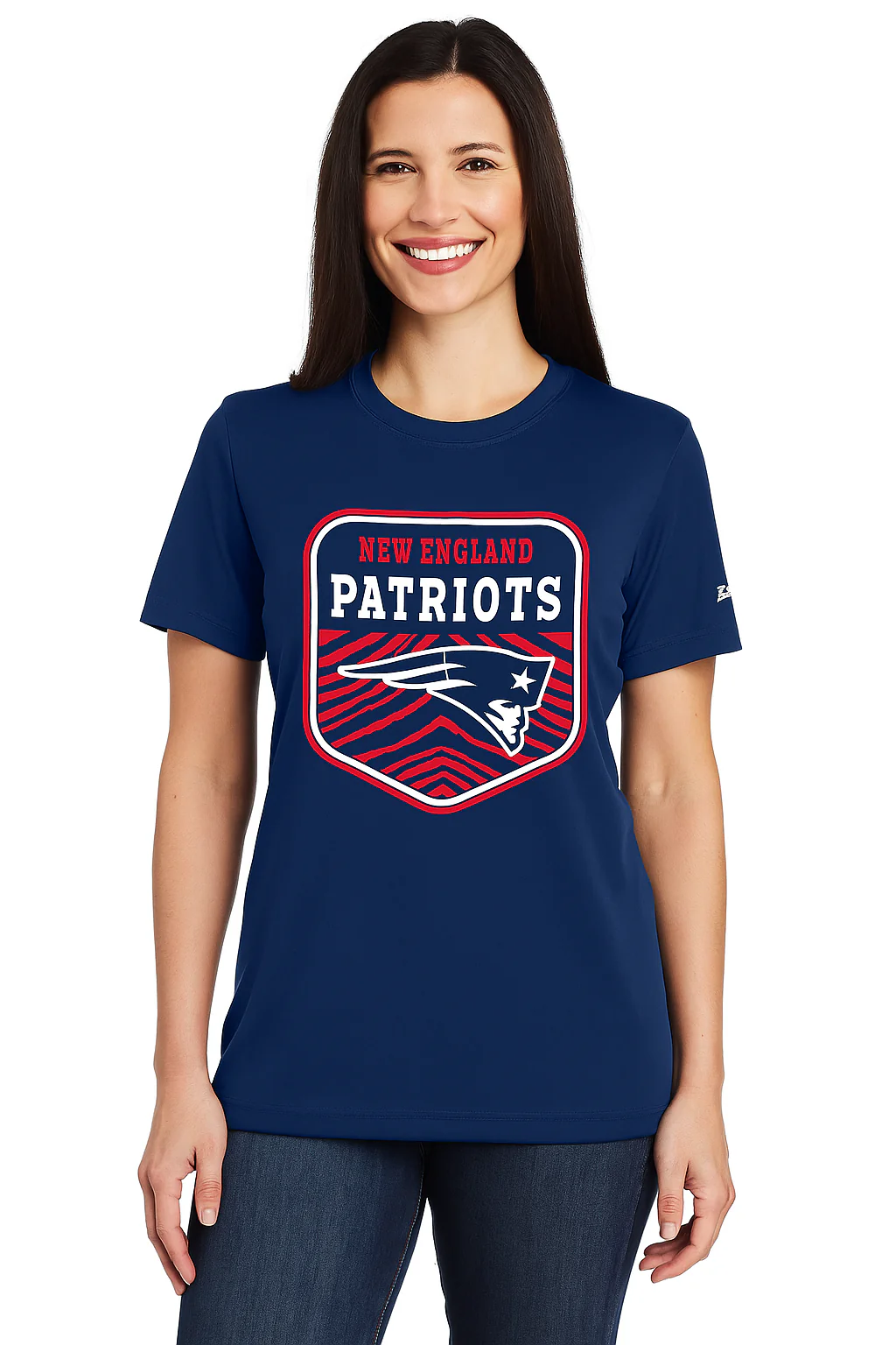 Zubaz NFL Women's Kicker Team Color Short Sleeve T-Shirt, New England Patriots - Image 30
