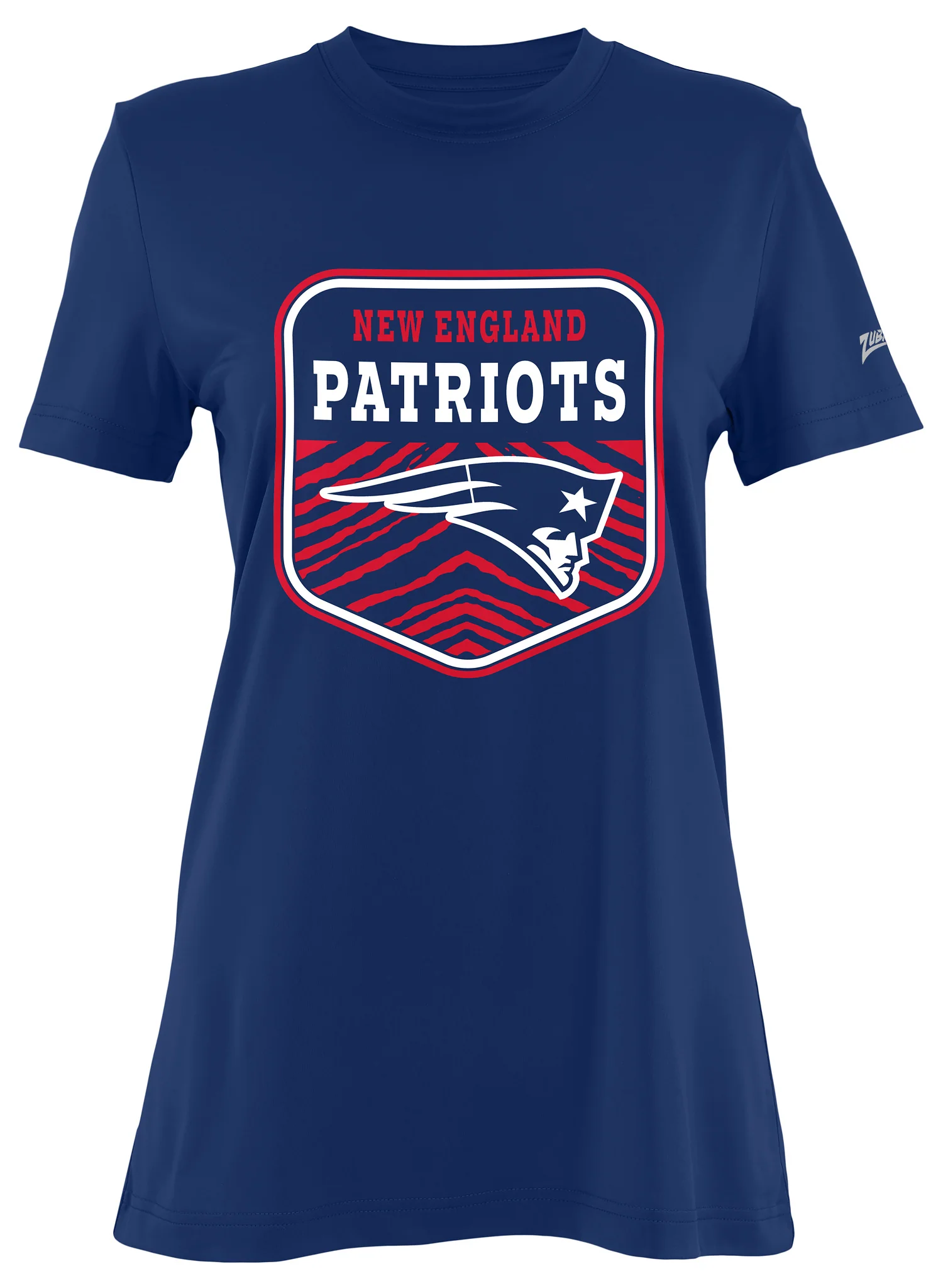 Zubaz NFL Women's Kicker Team Color Short Sleeve T-Shirt, New England Patriots - Image 7