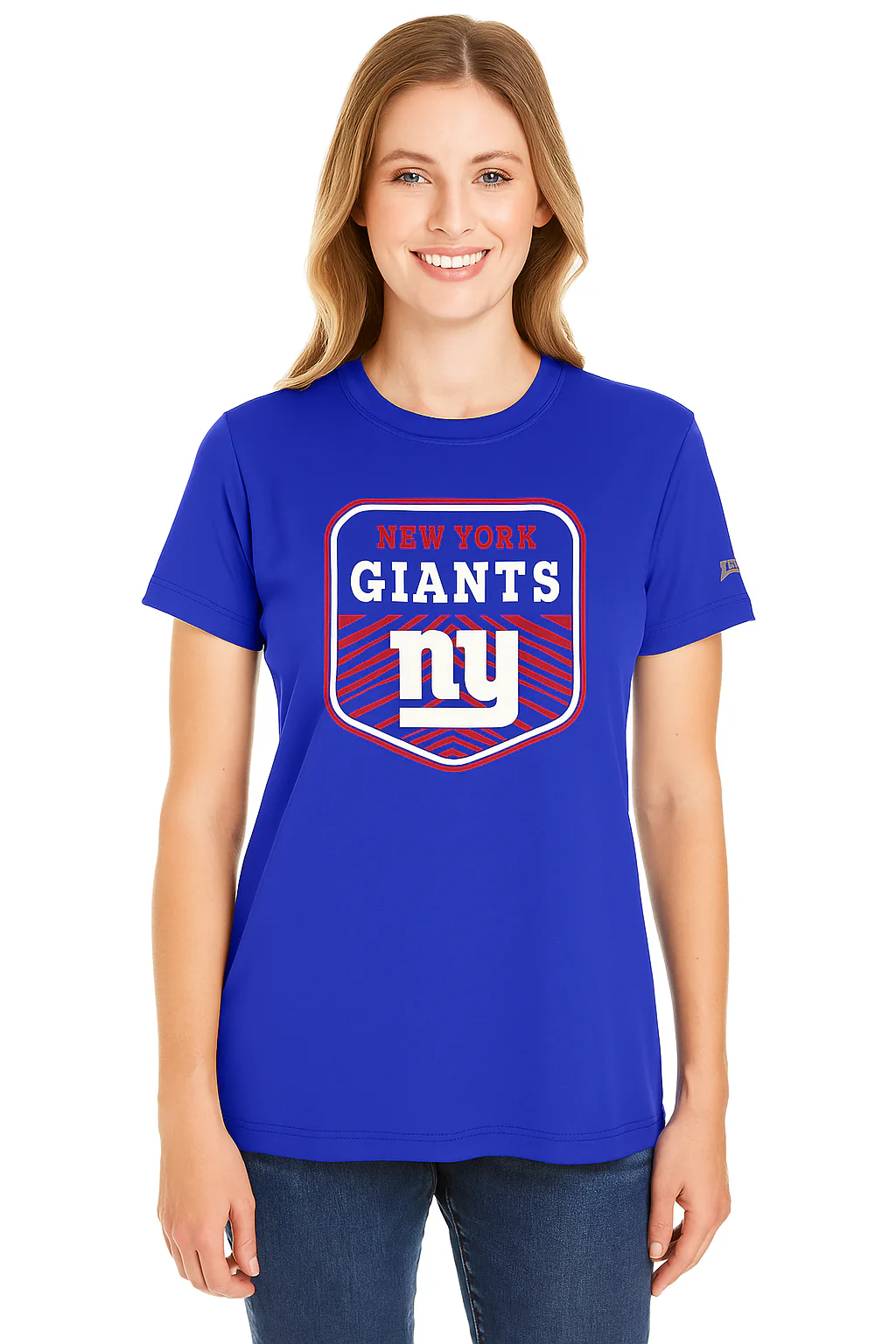Zubaz NFL Women's Kicker Team Color Short Sleeve T-Shirt, New York Giants - Image 36