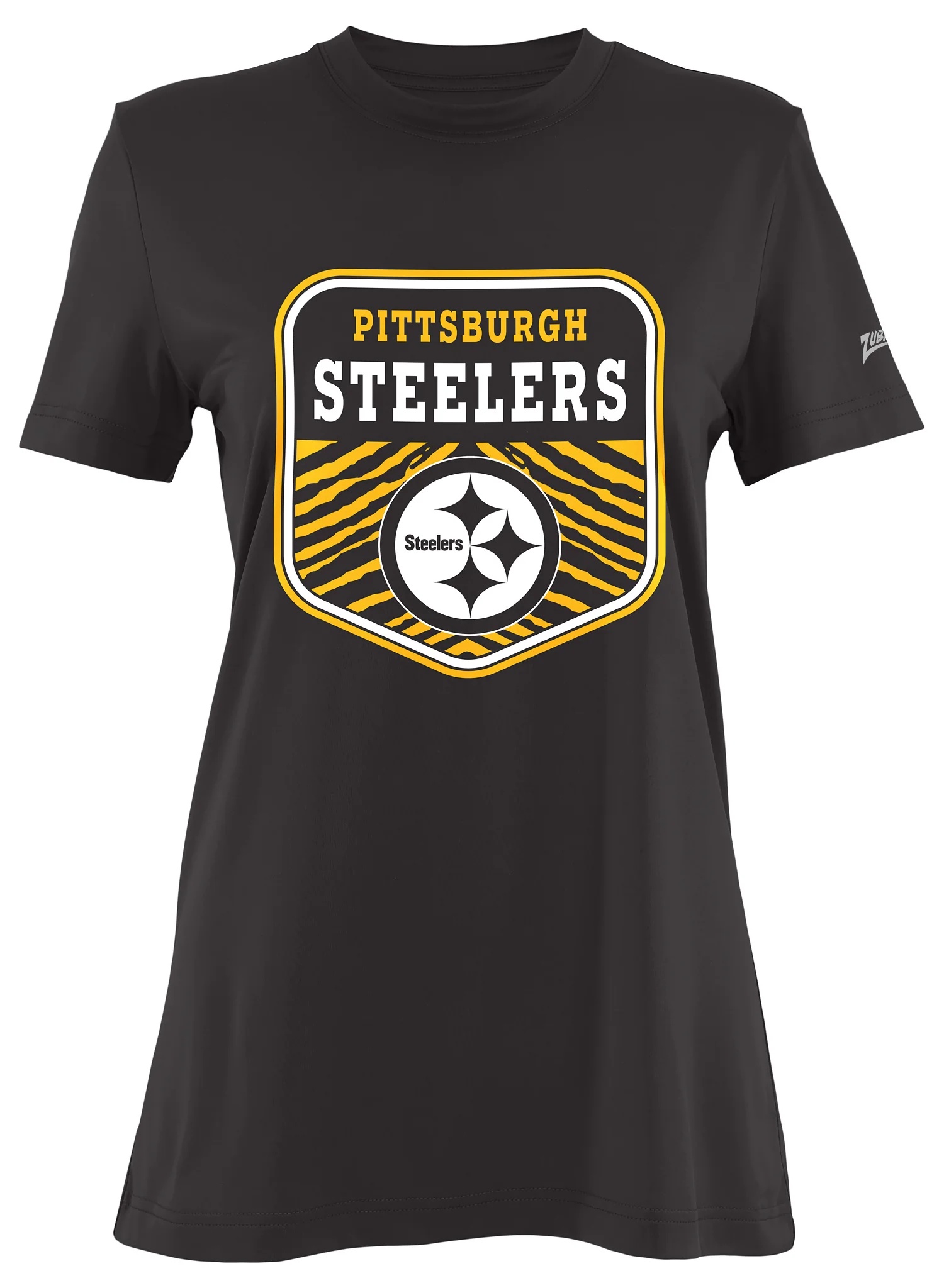 Zubaz NFL Women's Kicker Team Color Short Sleeve T-Shirt, Pittsburgh Steelers - Image 19