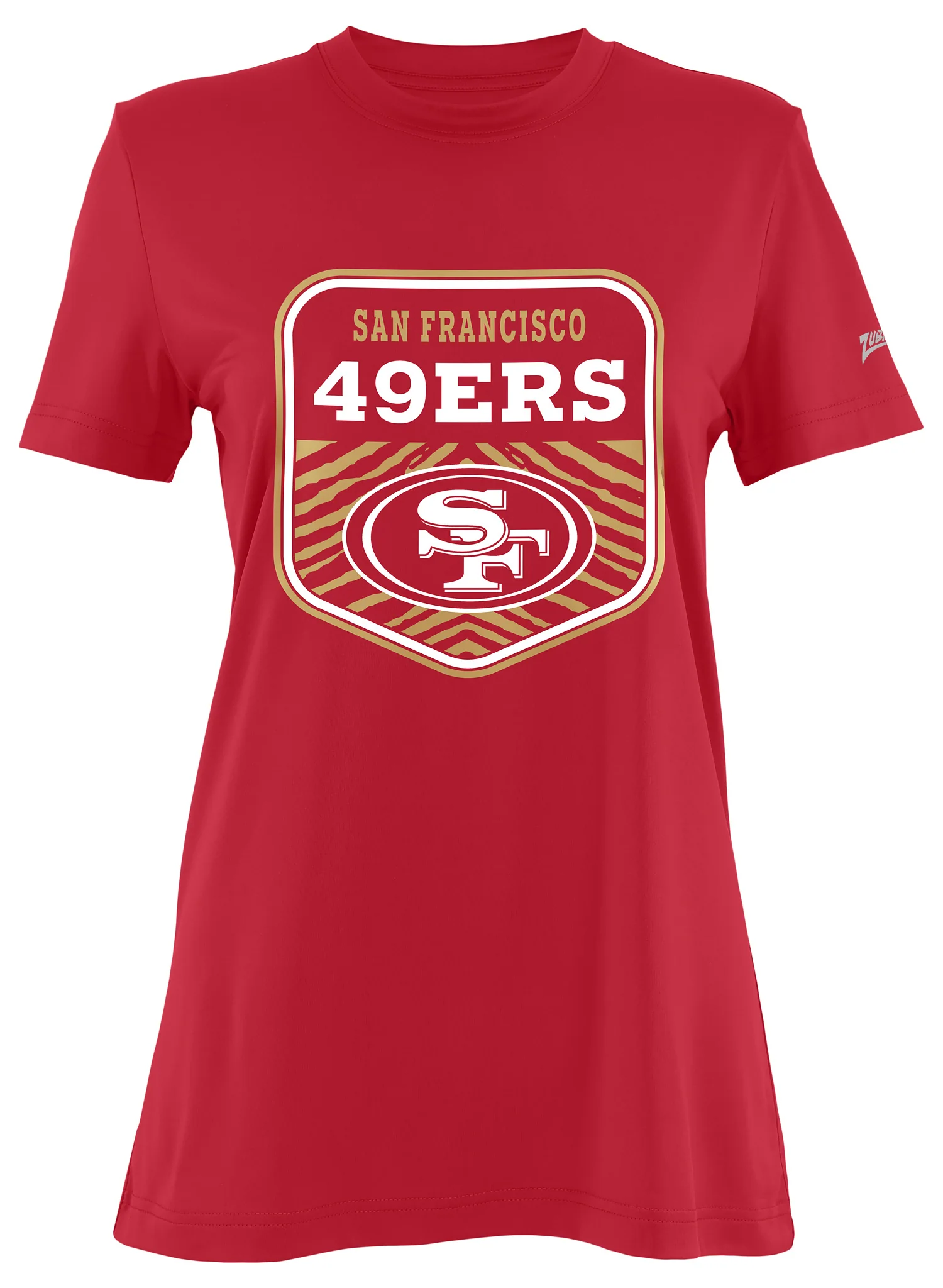 Zubaz NFL Women's Kicker Team Color Short Sleeve T-Shirt, San Francisco 49ers - Image 37