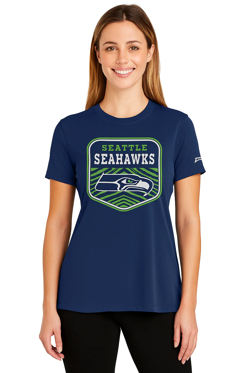 Zubaz NFL Women's Kicker Team Color Short Sleeve T-Shirt, Seattle Seahawks - Image 30