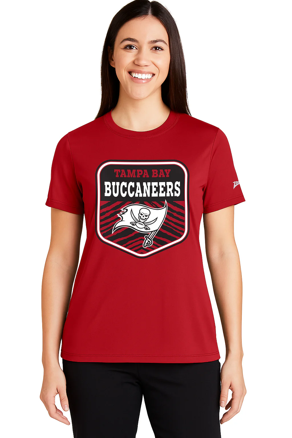 Zubaz NFL Women's Kicker Team Color Short Sleeve T-Shirt, Tampa Bay Buccaneers - Image 12