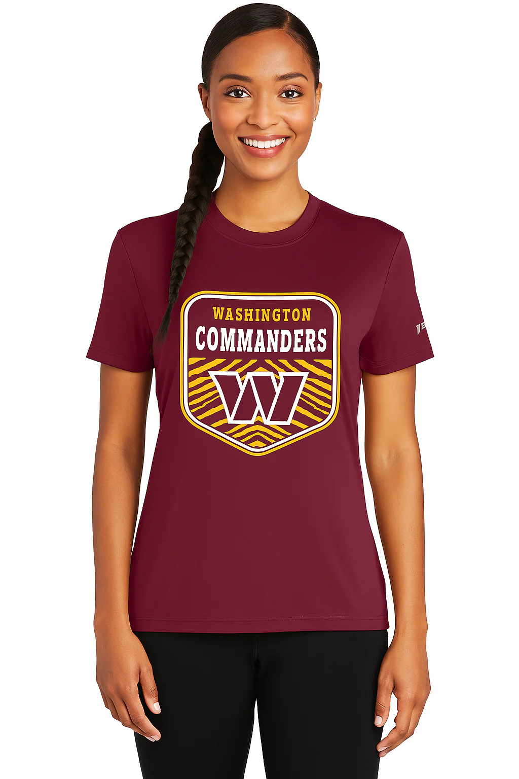 Zubaz NFL Women's Kicker Team Color Short Sleeve T-Shirt, Washington Commanders - Image 48