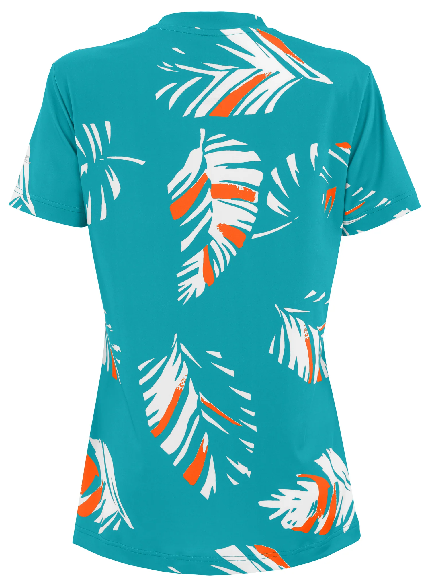 Zubaz NFL Womens Leaf Team Color Script Short Sleeve T-Shirt, Miami Dolphins - Image 2
