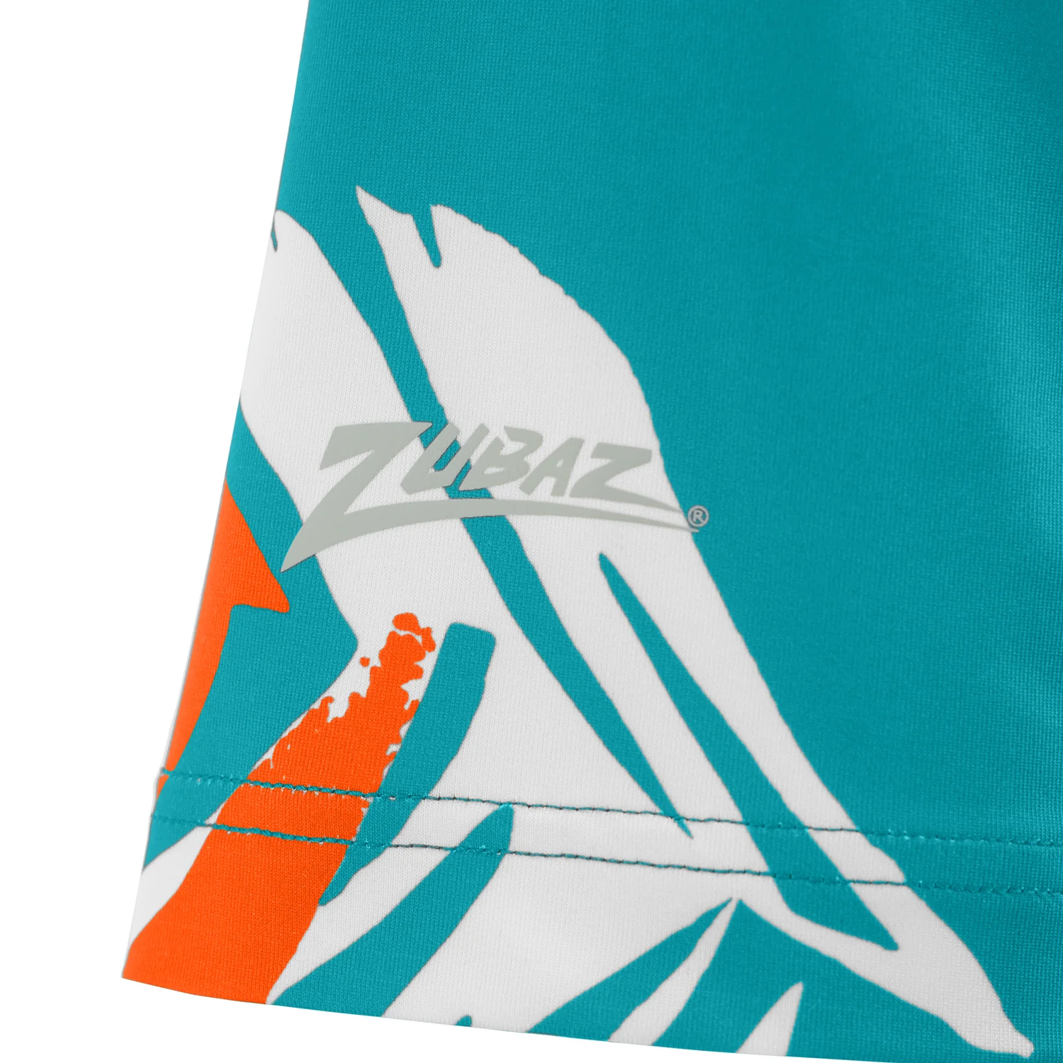 Zubaz NFL Womens Leaf Team Color Script Short Sleeve T-Shirt, Miami Dolphins - Image 3