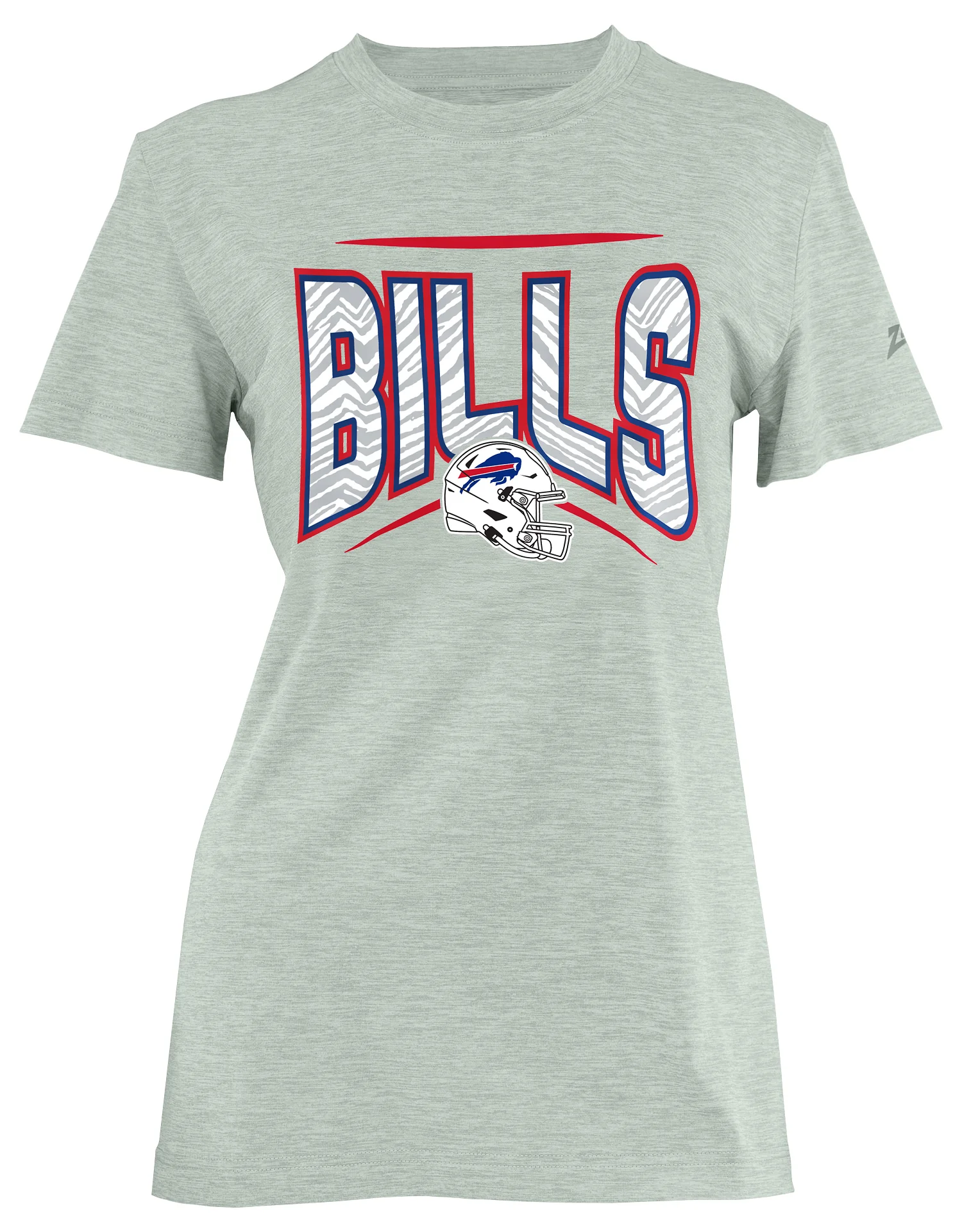 Zubaz NFL Women's Quarterback Heather Gray Color Short Sleeve T-Shirt, Buffalo Bills - Image 13