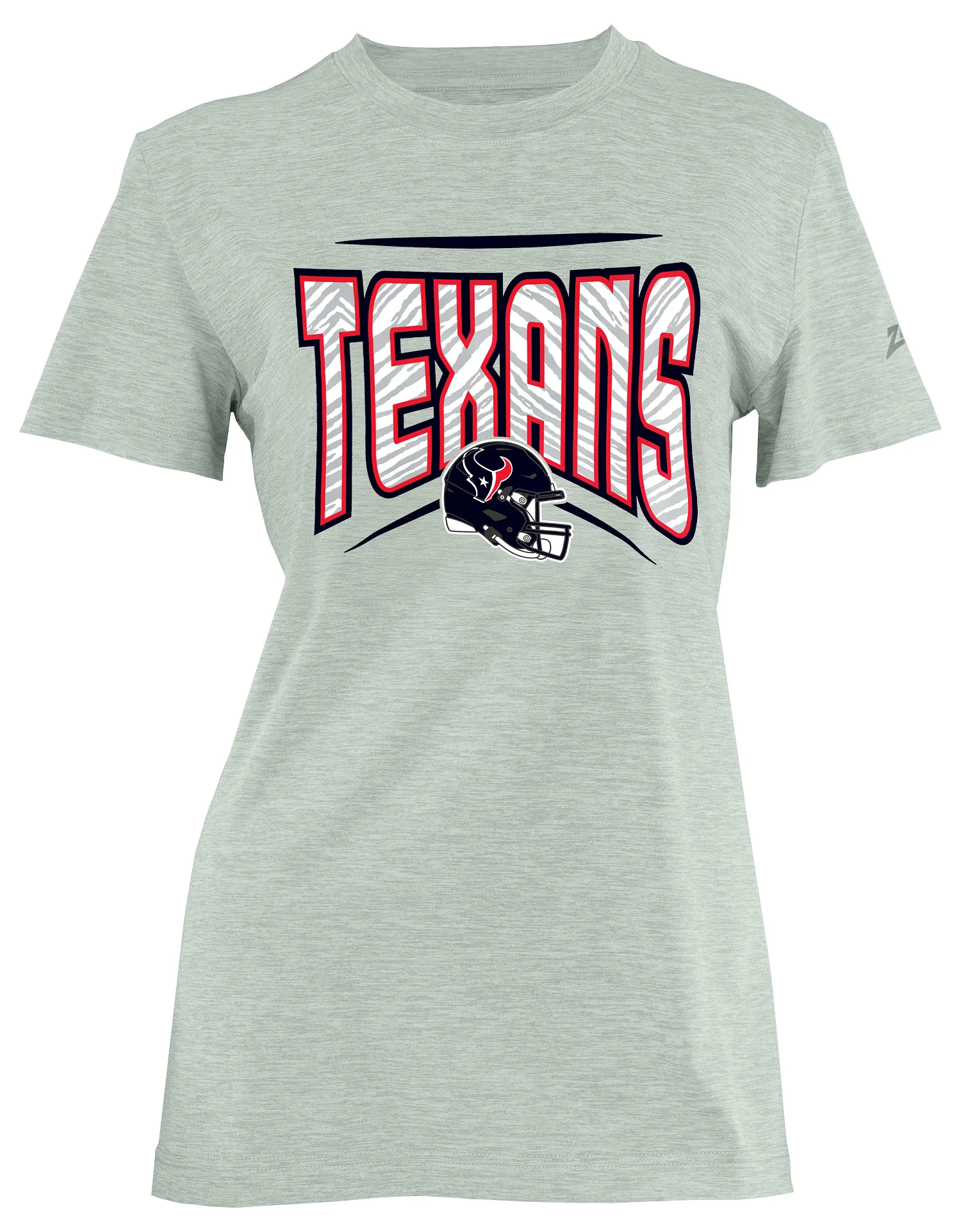 Zubaz NFL Women's Quarterback Heather Gray Color Short Sleeve T-Shirt, Houston Texans - Image 13