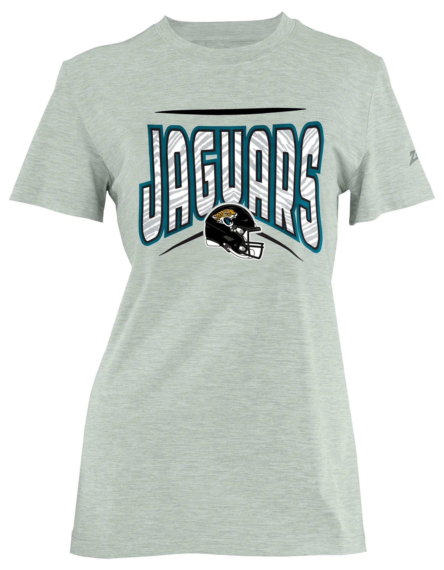 Zubaz NFL Women's Quarterback Heather Gray Color Short Sleeve T-Shirt, Jacksonville Jaguars - Image 13