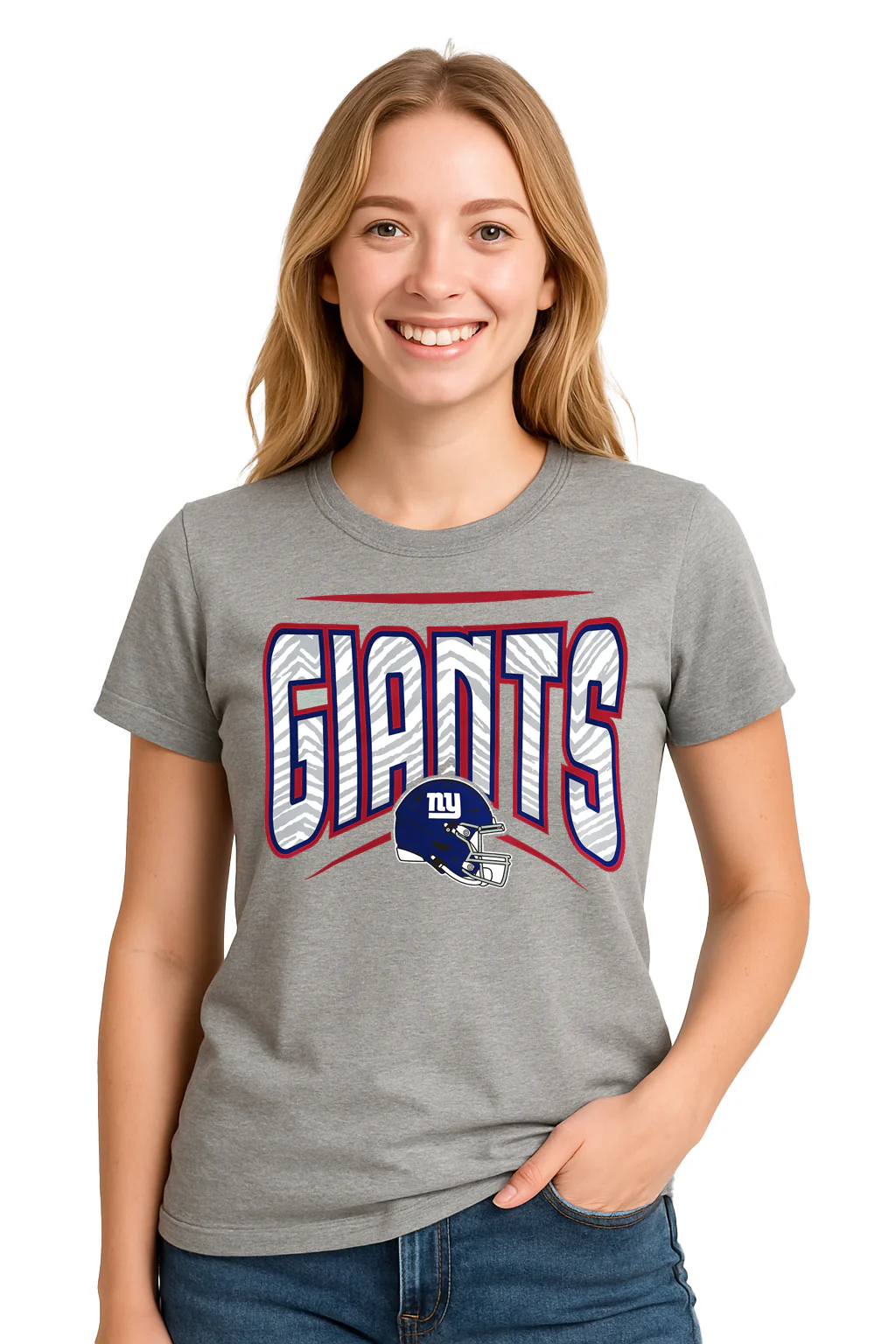 Zubaz NFL Women's Quarterback Heather Gray Color Short Sleeve T-Shirt, New York Giants - Image 18
