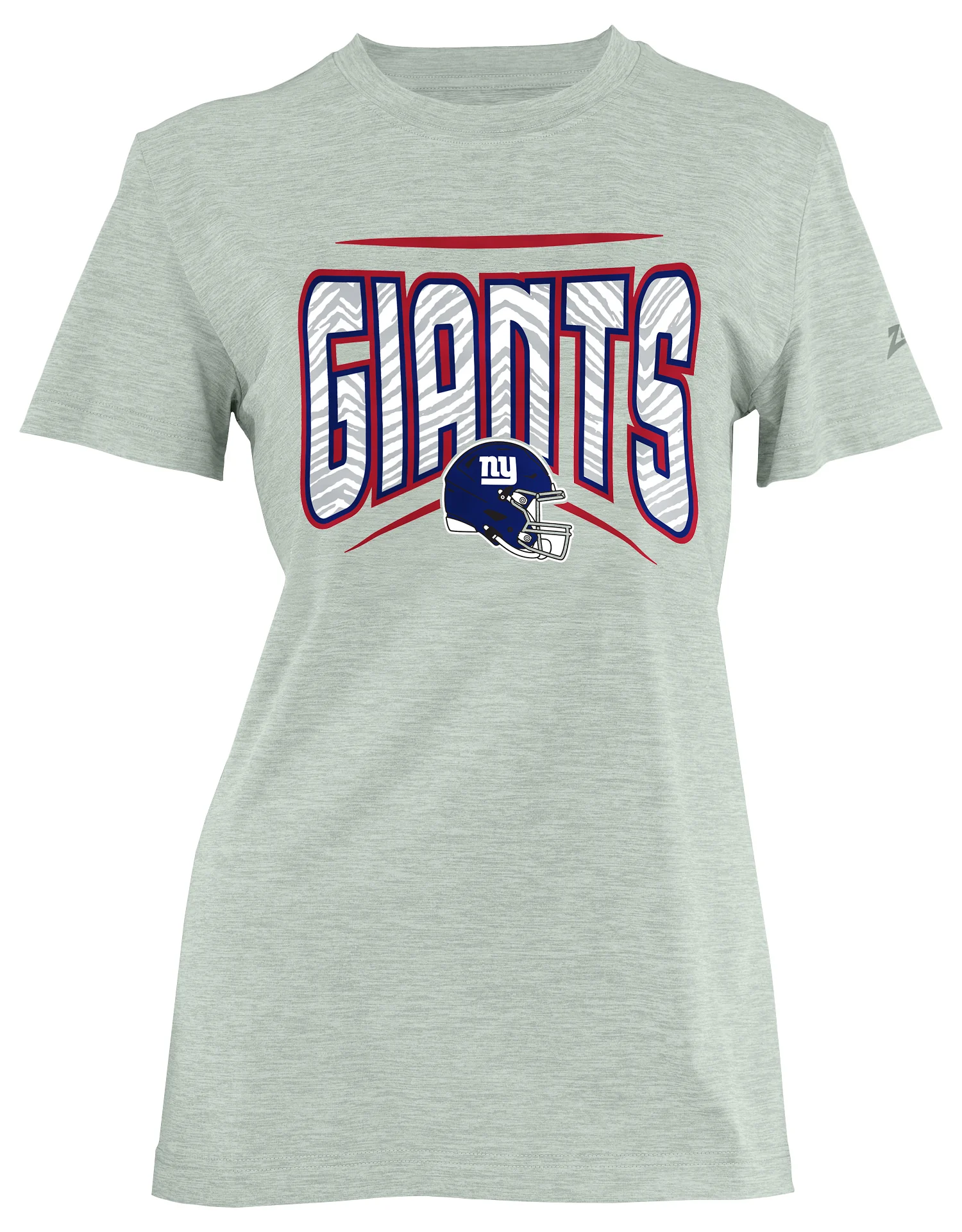 Zubaz NFL Women's Quarterback Heather Gray Color Short Sleeve T-Shirt, New York Giants - Image 7