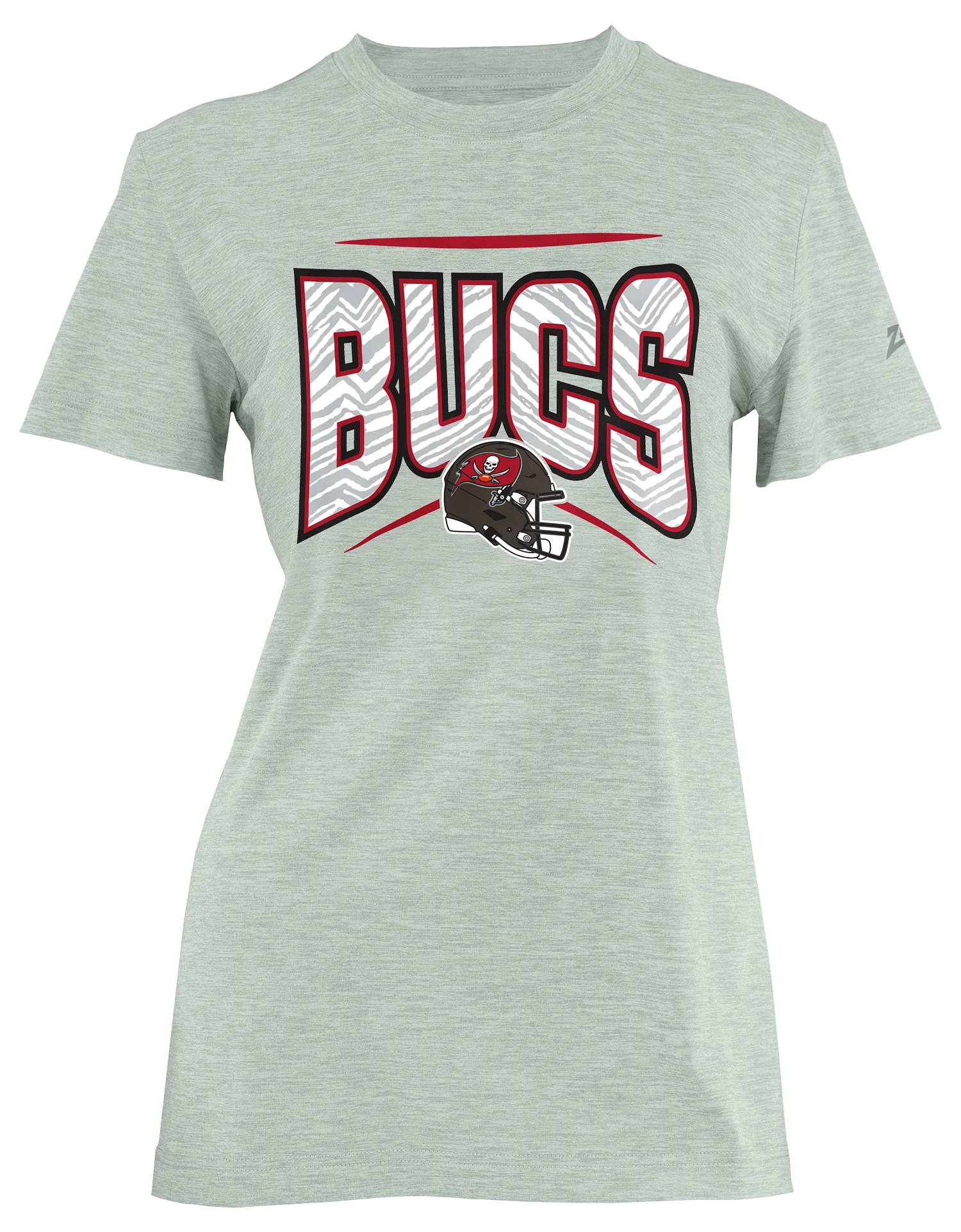 Zubaz NFL Women's Quarterback Heather Gray Color Short Sleeve T-Shirt, Tampa Bay Buccaneers - Image 25