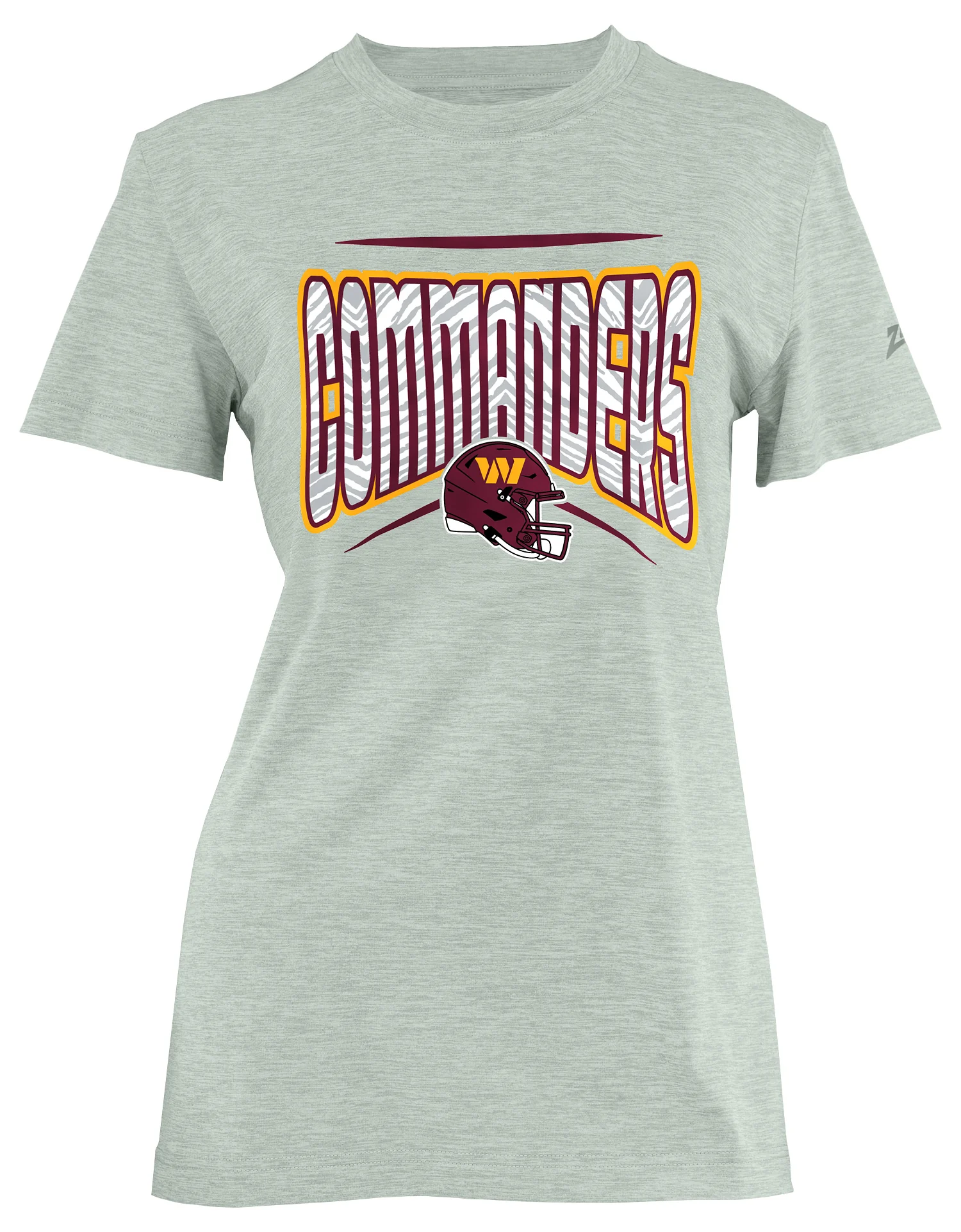 Zubaz NFL Women's Quarterback Heather Gray Color Short Sleeve T-Shirt, Washington Commanders - Image 43