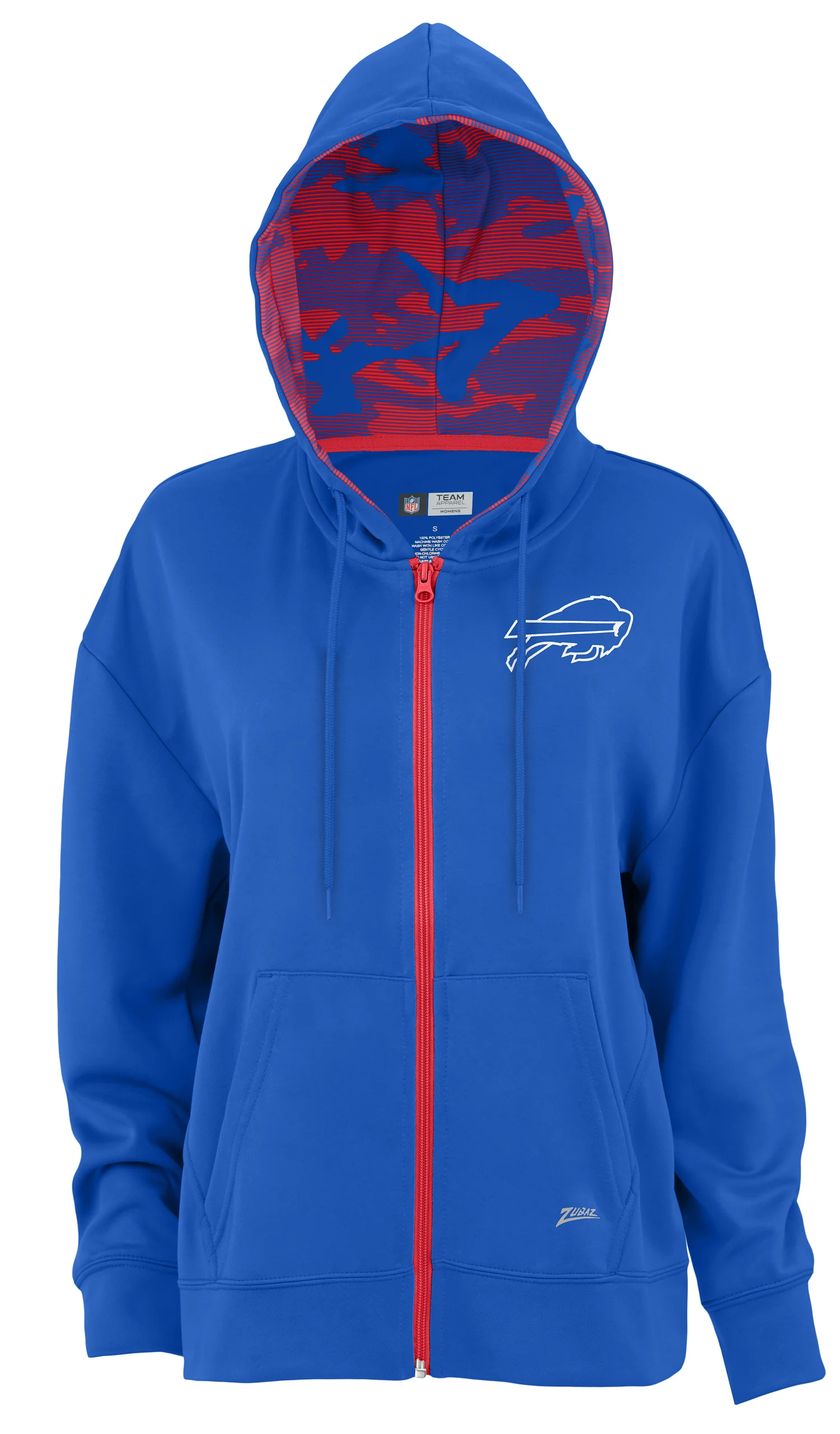 Zubaz NFL Women's Standard Full Zip Hoodie Buffalo Bills - Image 4