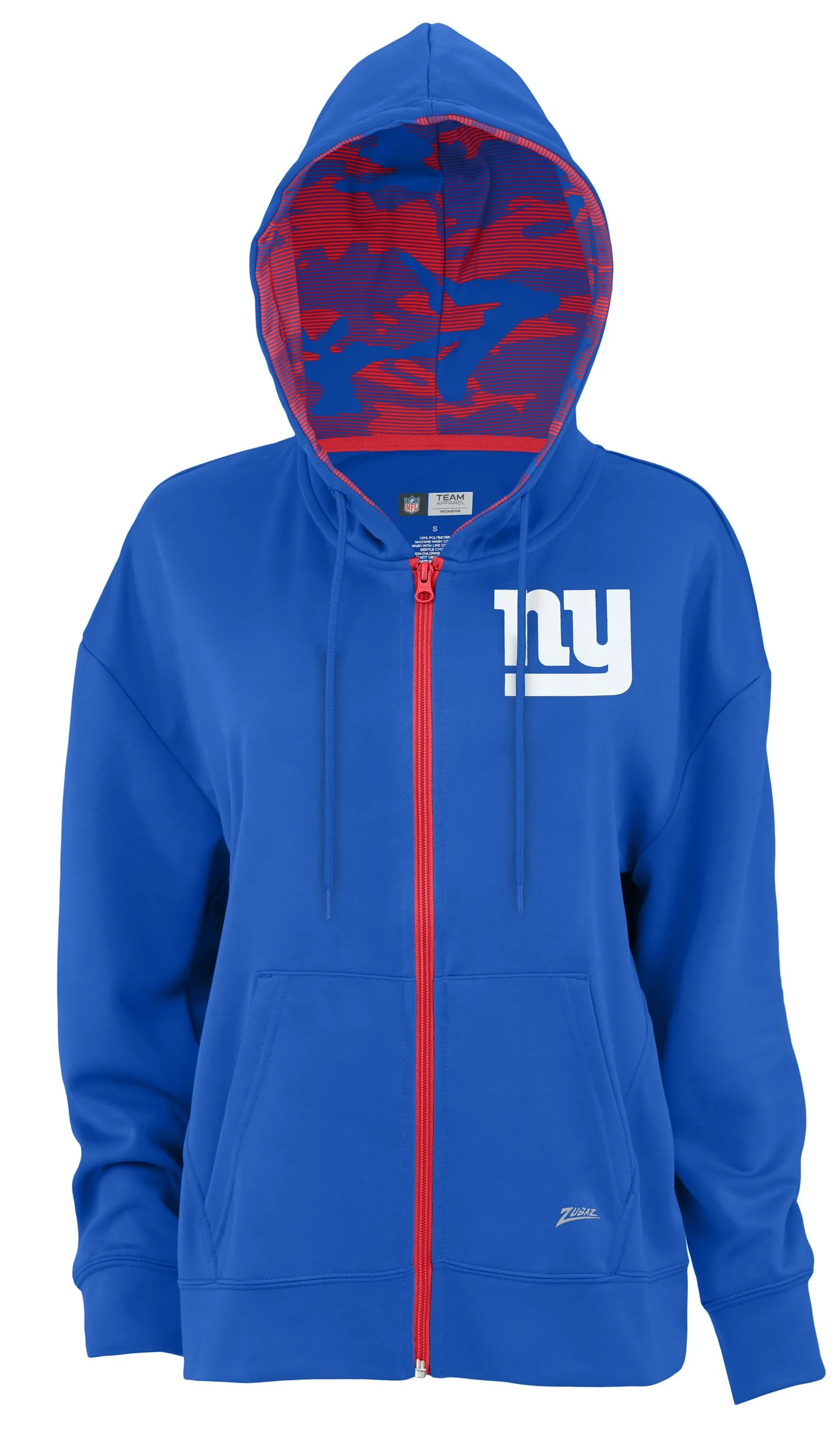 Zubaz NFL Women's Standard Full Zip Hoodie New York Giants - Image 6