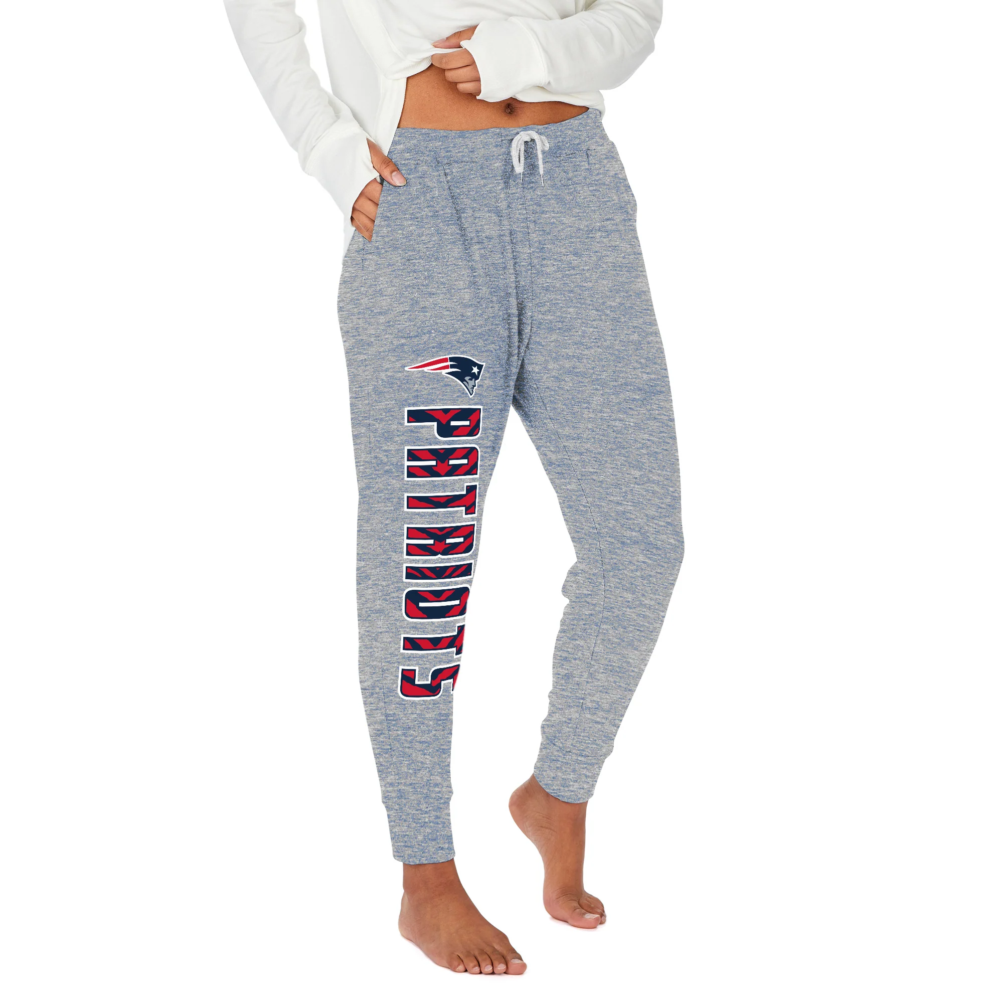 Zubaz NFL Women's Upright Soft Marled Team Color Jogger, New England Patriots - Image 6