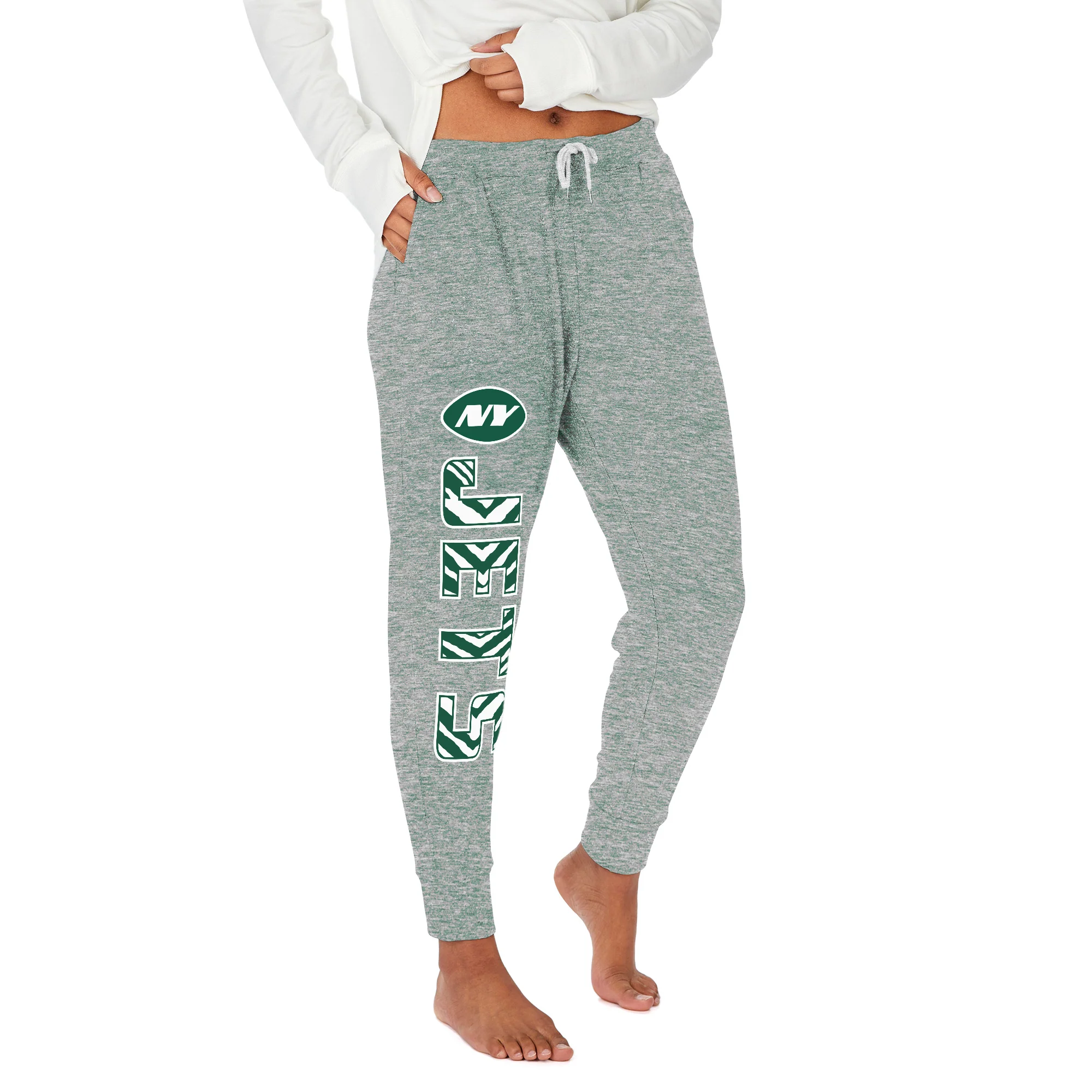 Zubaz NFL Women's Upright Soft Marled Team Color Jogger, New York Jets - Image 21