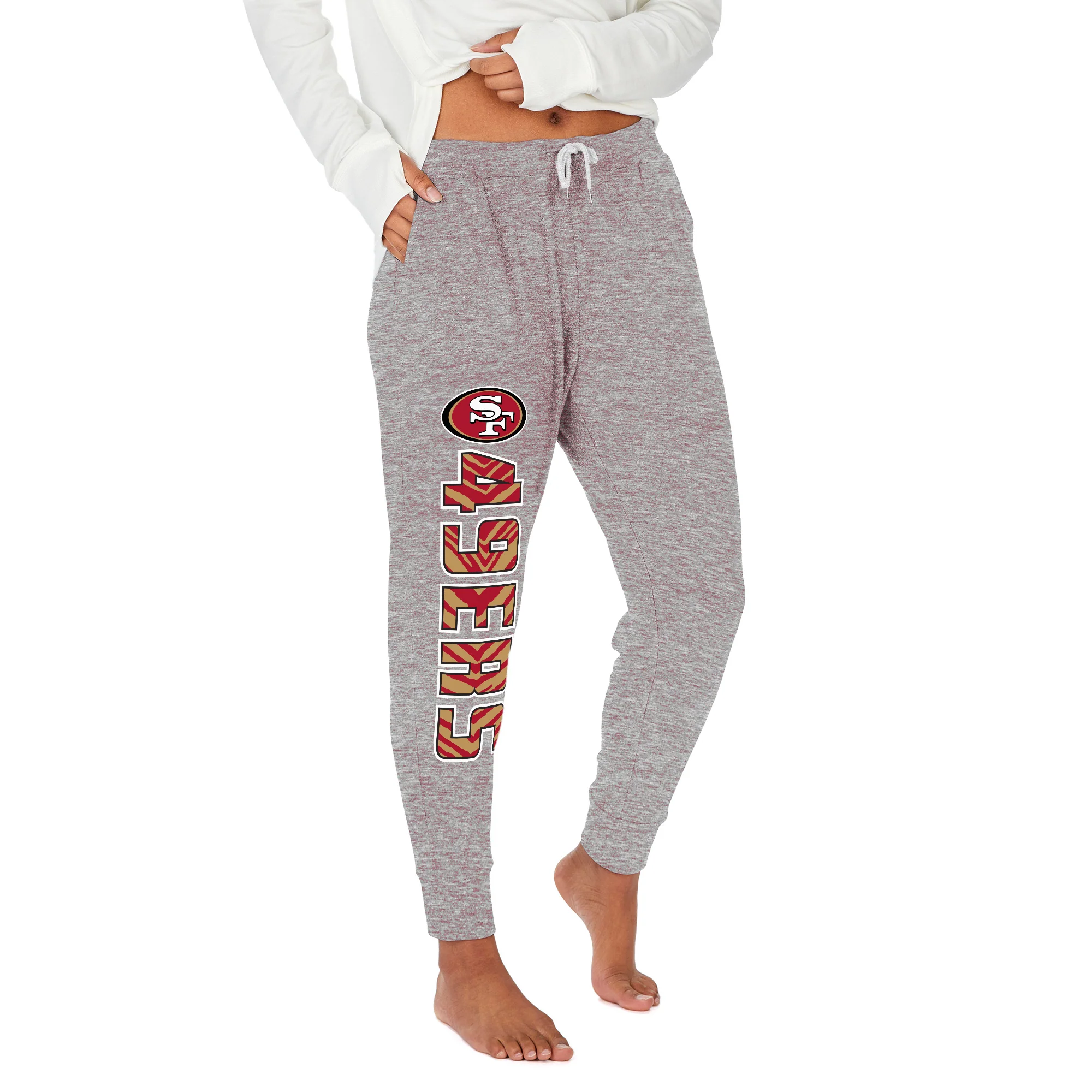 Zubaz NFL Women's Upright Soft Marled Team Color Jogger, San Francisco 49Ers - Image 18