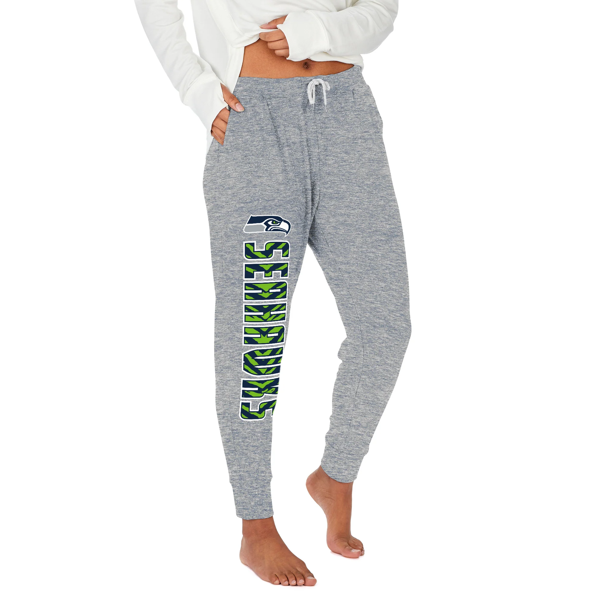 Zubaz NFL Women's Upright Soft Marled Team Color Jogger, Seattle Seahawks - Image 24