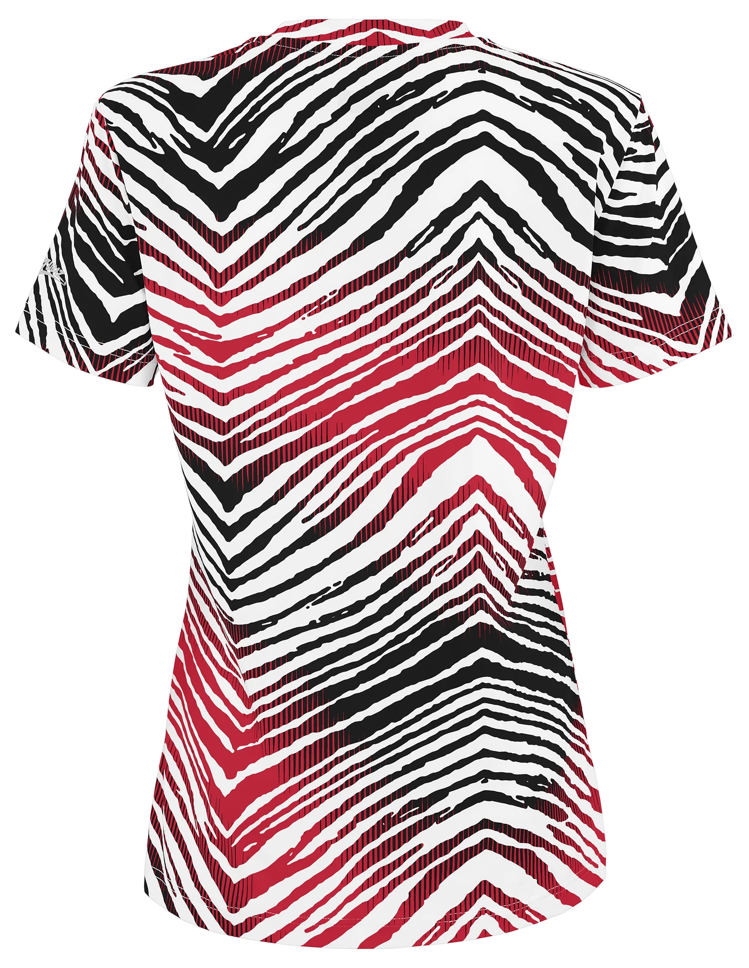 Zubaz NFL Women's Zebra 2 Team Color Circle Logo Short Sleeve T-Shirt, Atlanta Falcons - Image 2