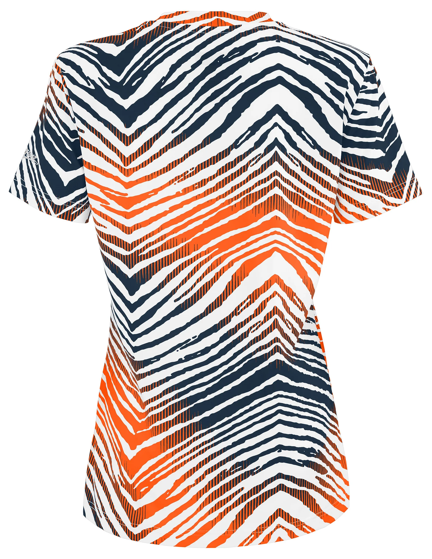 Zubaz NFL Women's Zebra 2 Team Color Circle Logo Short Sleeve T-Shirt, Chicago Bears - Image 2