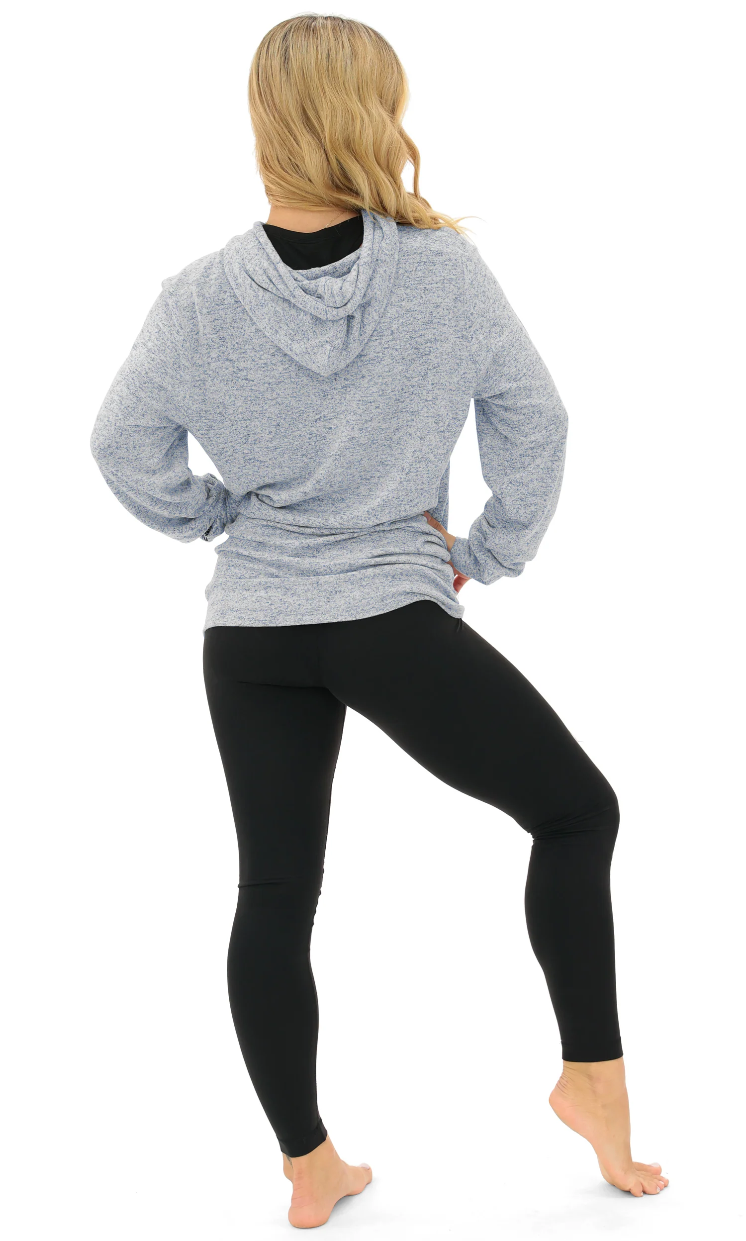 Zubaz NFL Women's Zebra Arch Soft Marled Team Color Hoodie, Chicago Bears - Image 14