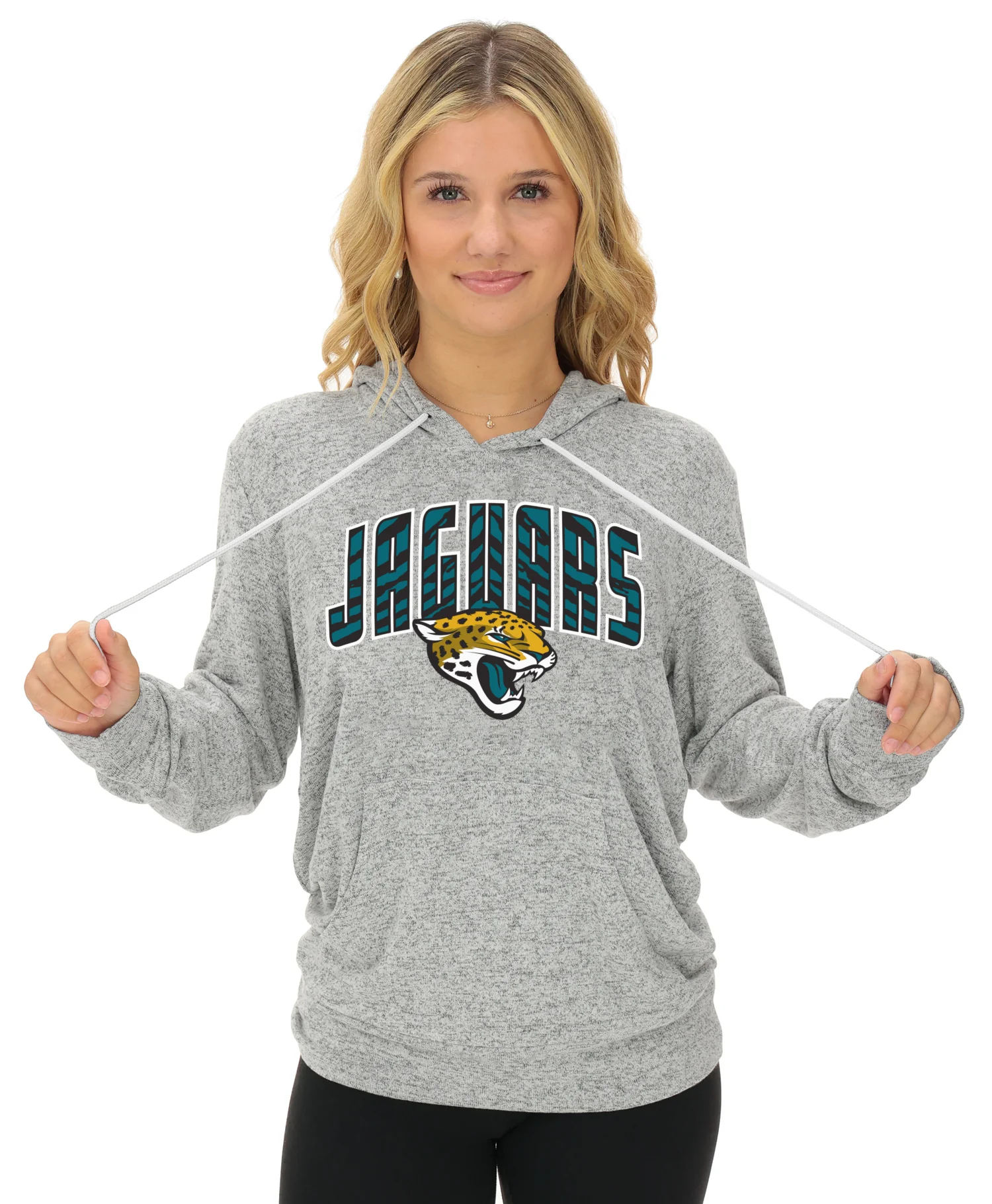 Zubaz NFL Women's Zebra Arch Soft Marled Team Color Hoodie, Jacksonville Jaguars - Image 32